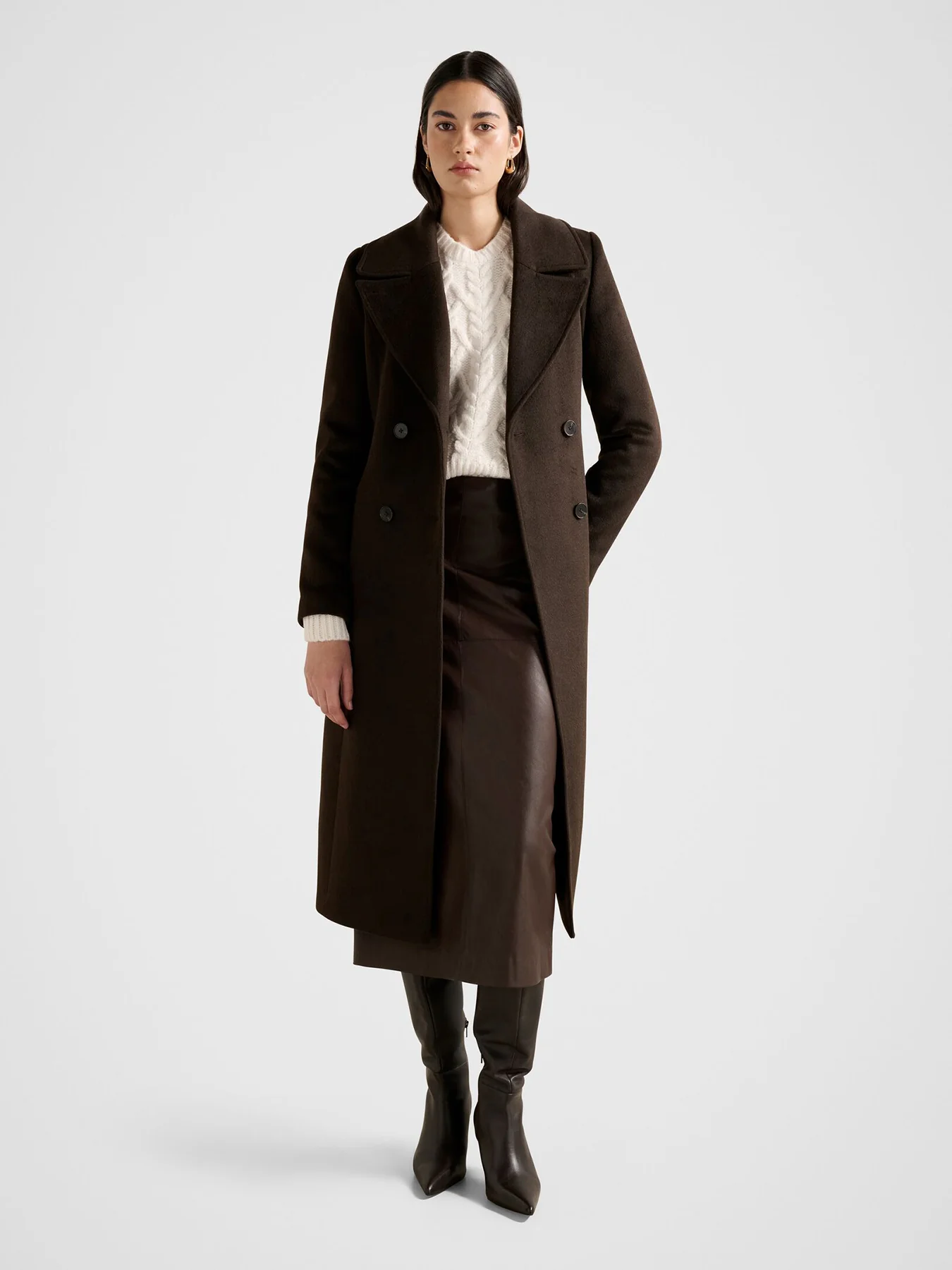 Blake Double Breasted Coat Brown - Image 4
