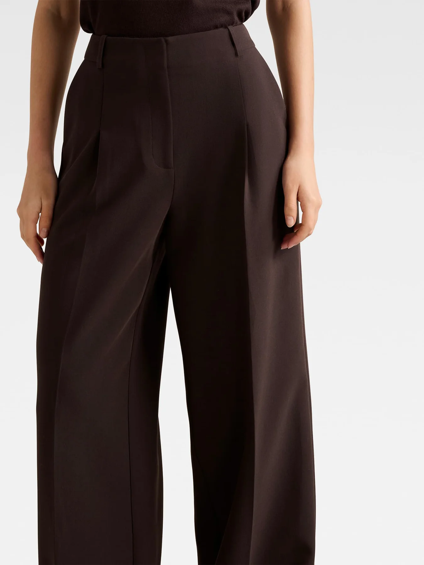 Briony Wide Leg Pants Brown - Image 5