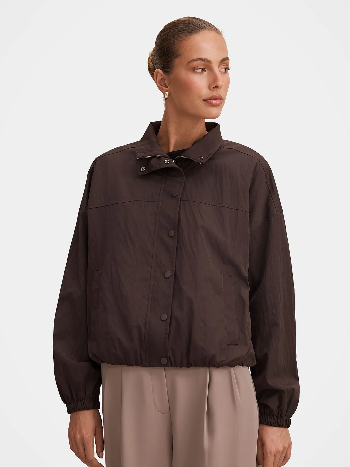 Eliza Windbreaker Jacket Brown - Image 3