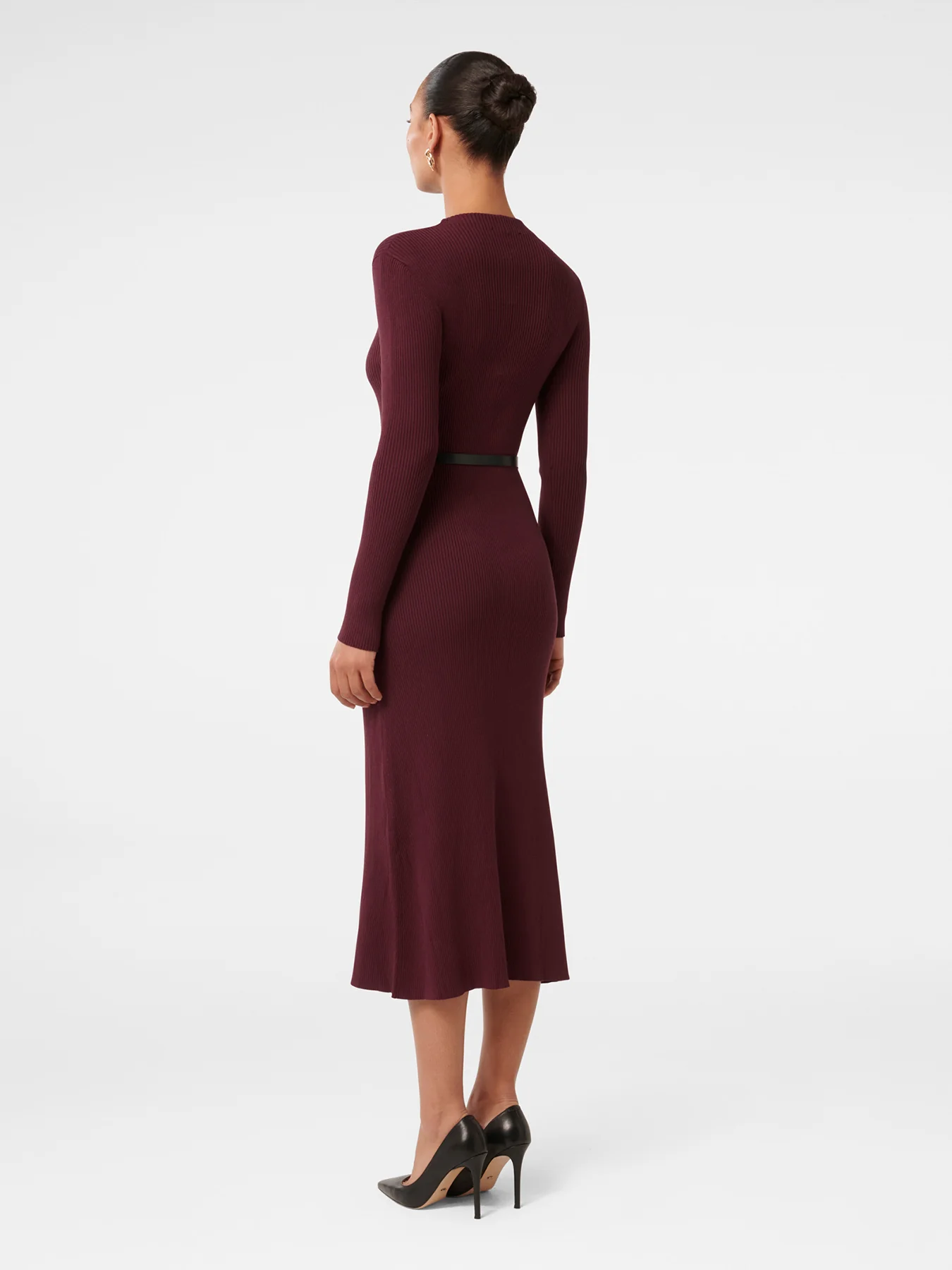 Leena Belted Midi Dress Brown - Image 3