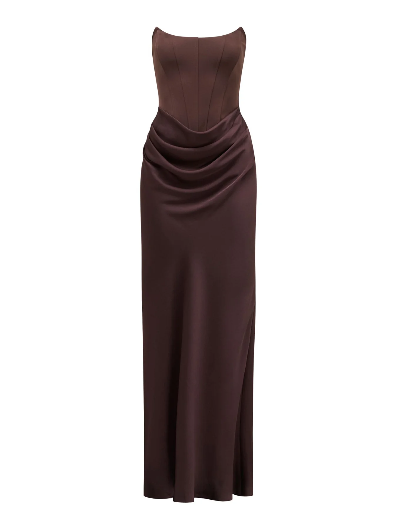 Isra Strapless Maxi Dress Brown