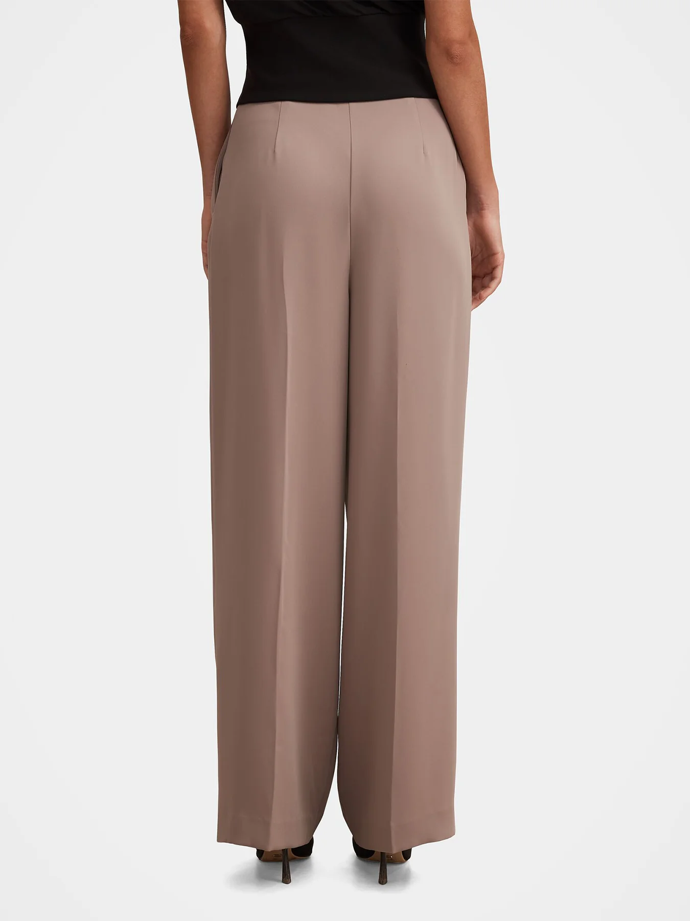 Julia Pleated Wide Leg Pants Brown - Image 5