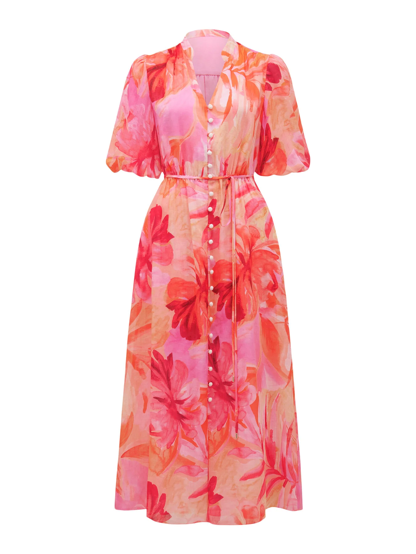 Loren Puff Sleeve Midi Dress
