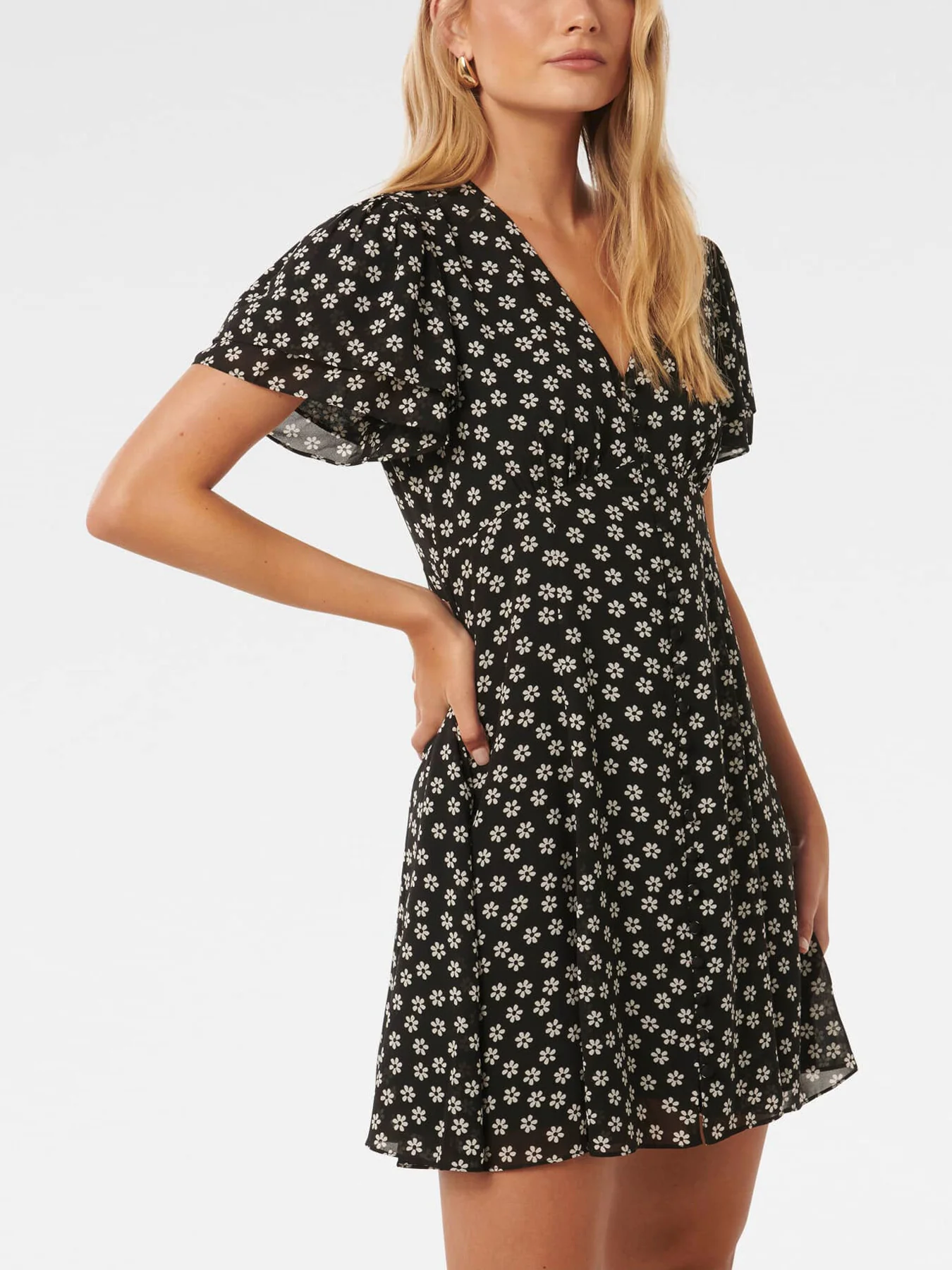 Pria Button Through Mini Dress - Image 6