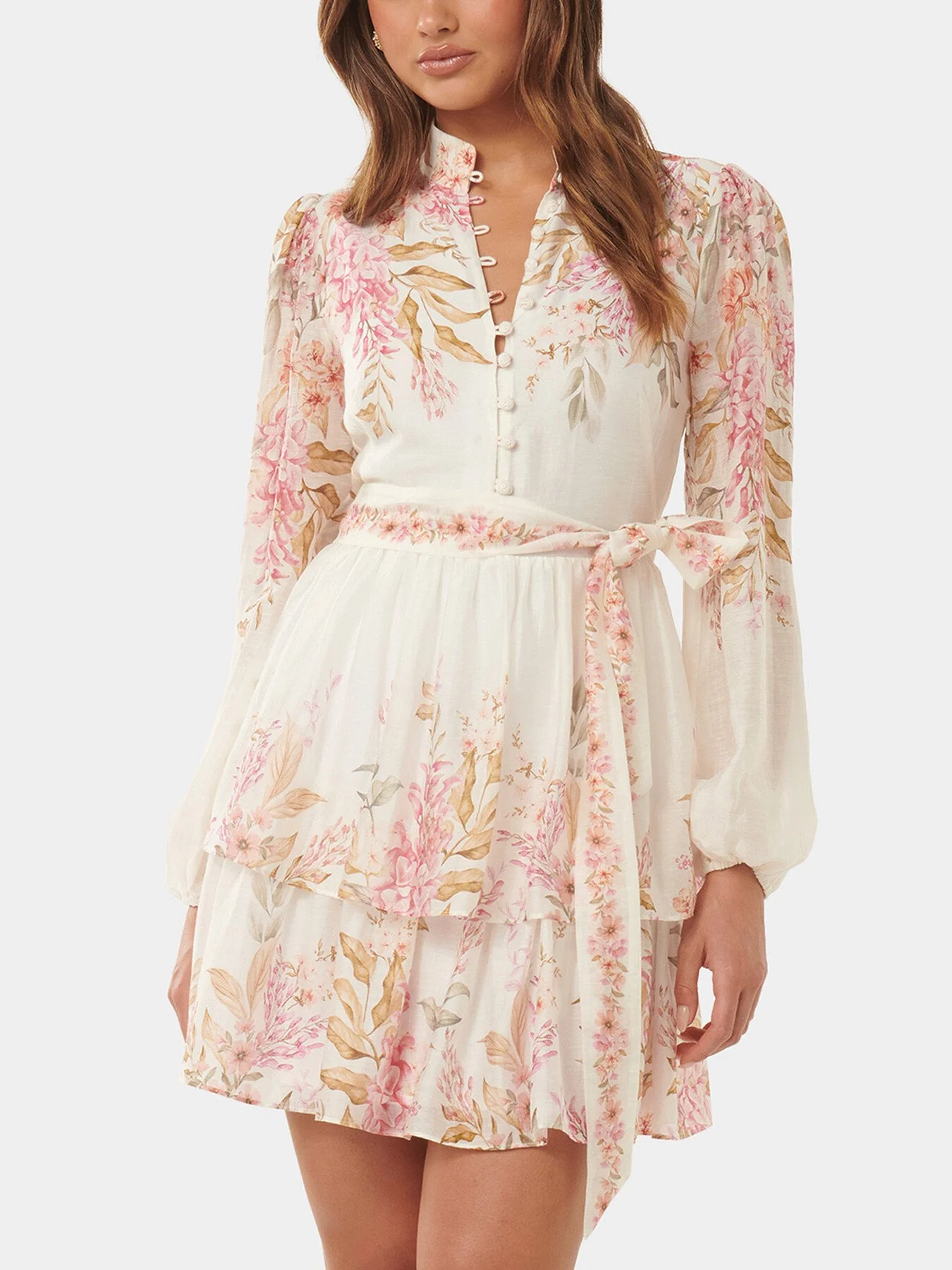 Isla Printed Long Sleeves Mini Dress - Image 6