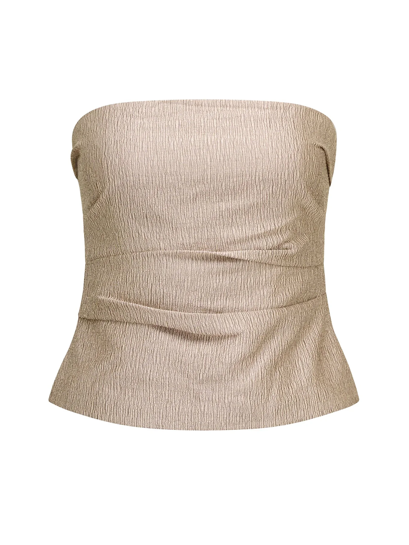 Kamila Tucked Strapless Bandeau Top Gold