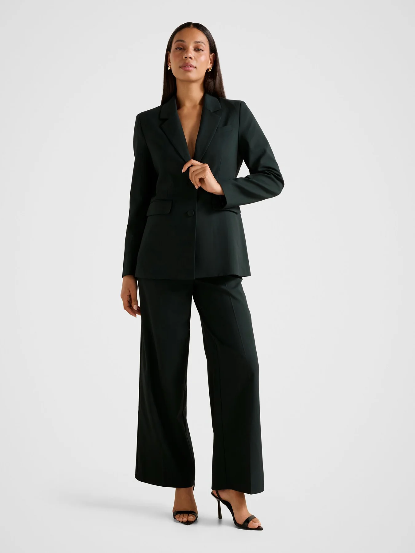 Clarette Nipped Waist Blazer Green - Image 2