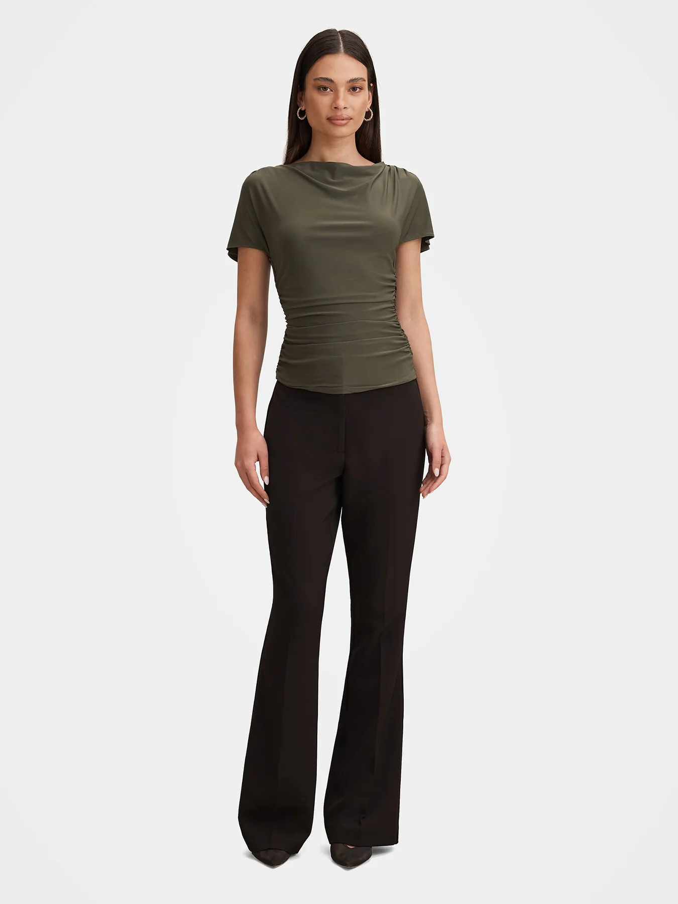 Stormi Spliced Shoulder Top Green - Image 2