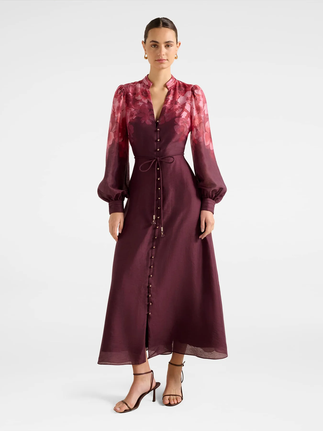 Camilla Long Sleeve Printed Midi Dress Multi - Image 2