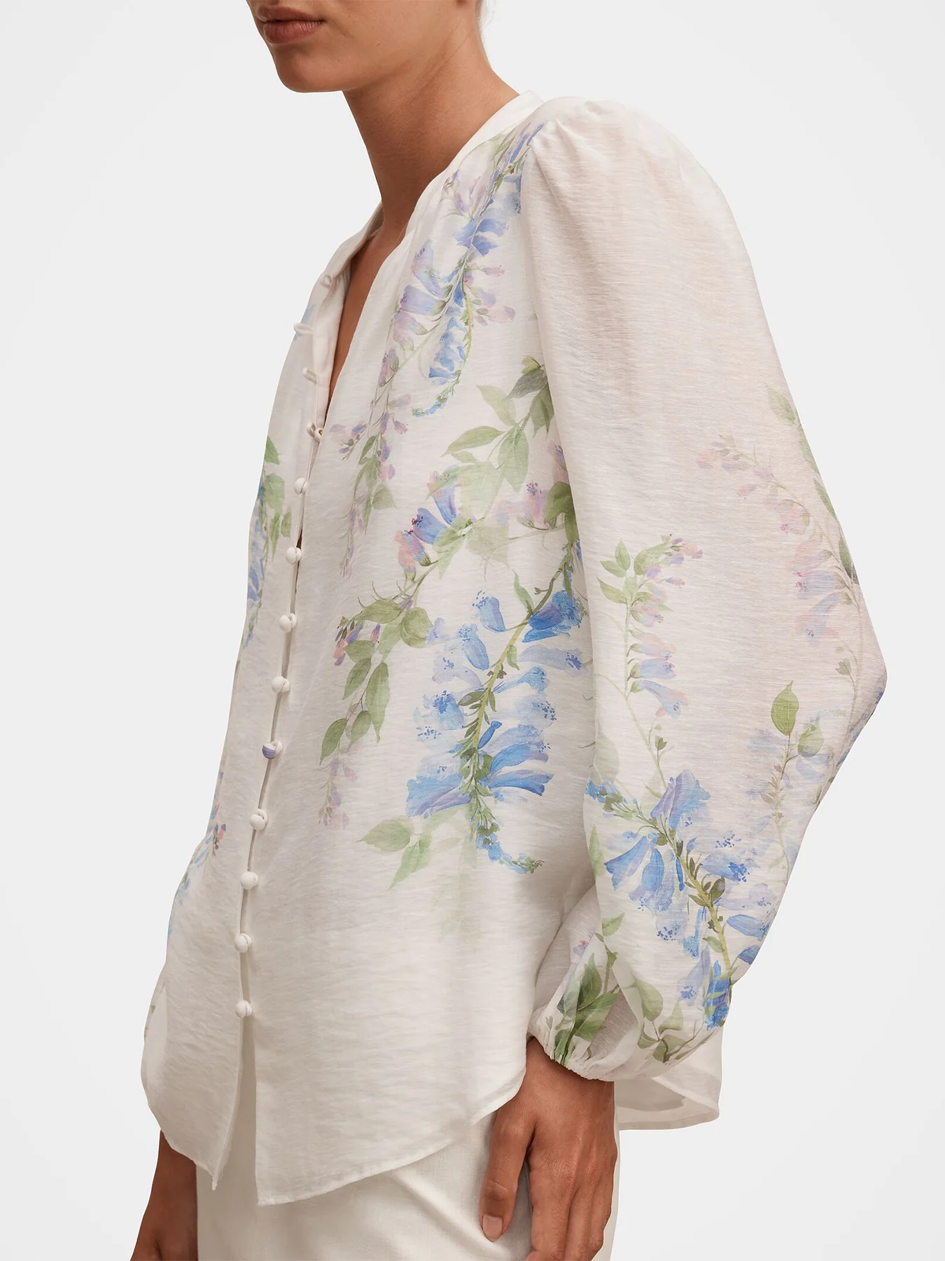 Dove Floral Print Blouse White - Image 5