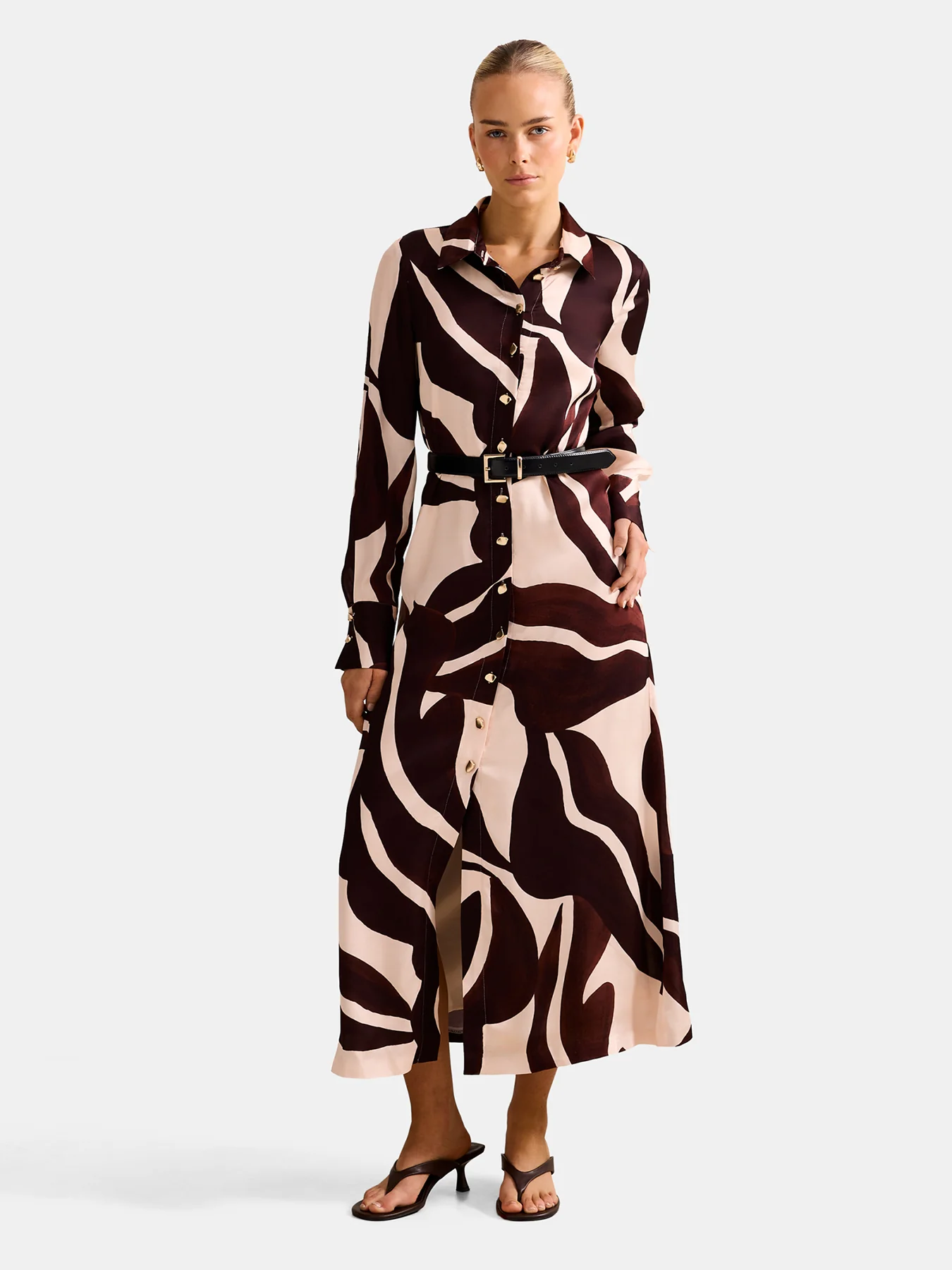 Elliana Printed Satin Midi Dress - Image 4