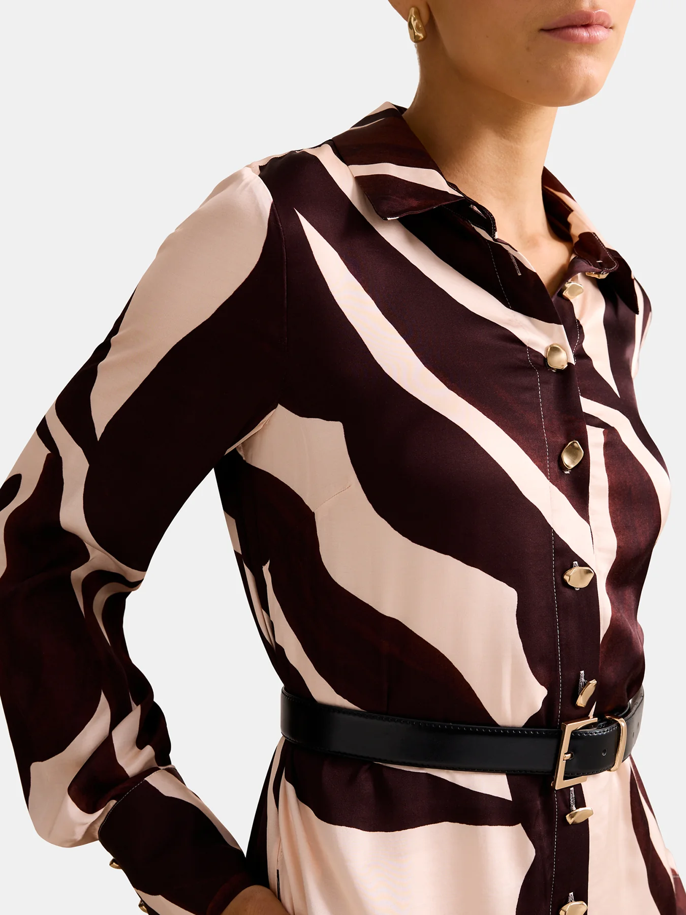 Elliana Printed Satin Midi Dress - Image 5