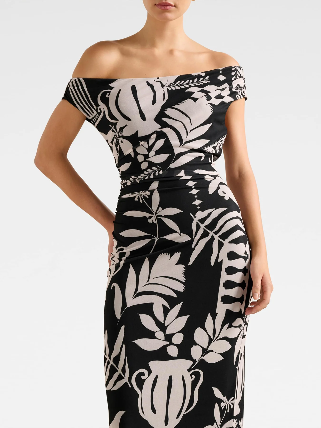 Gisella Tipped Mesh Fit And Flare Midi Dress Multi - Image 4
