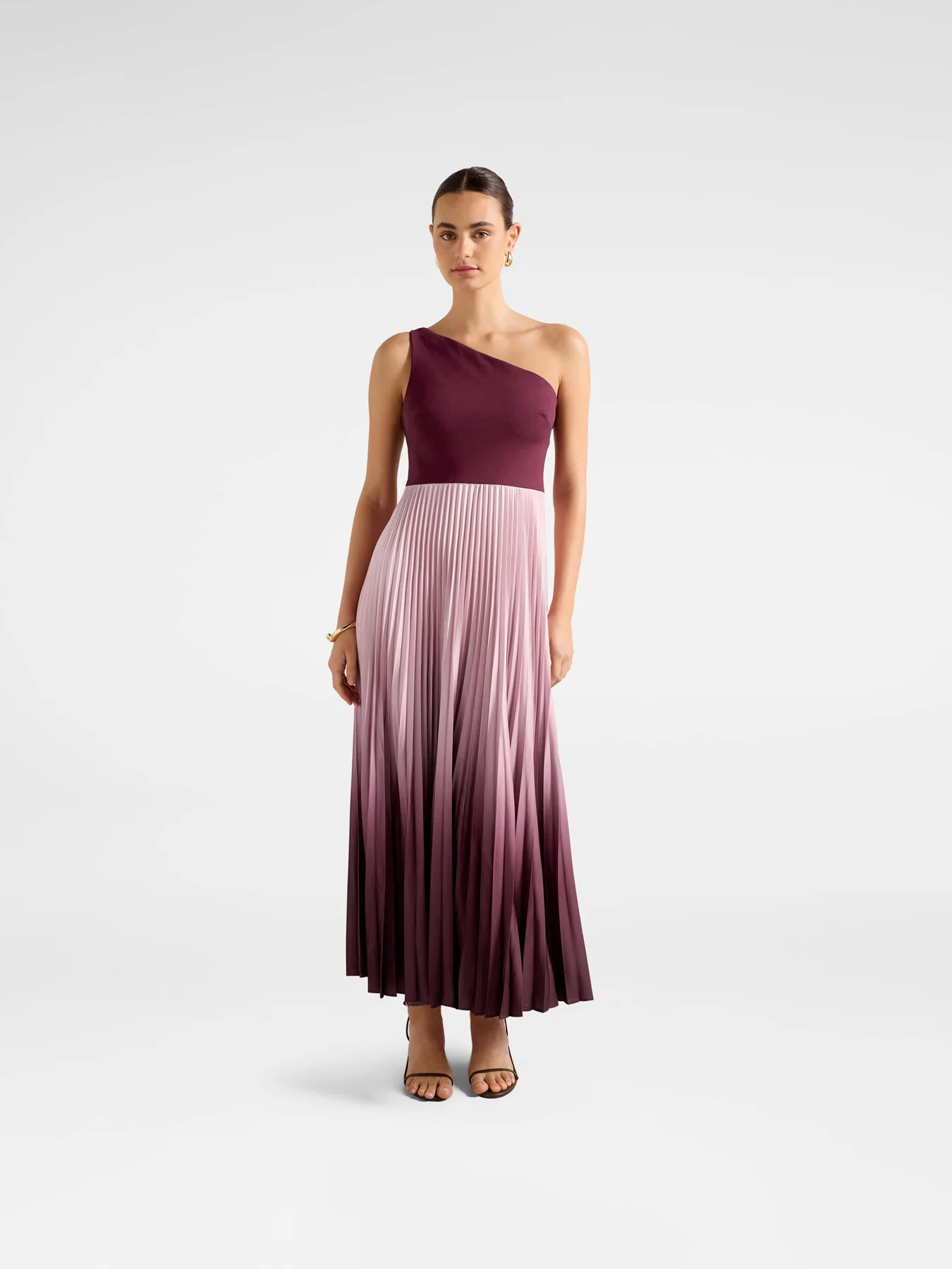 Olena One Shoulder Pleated Midi Dress - Image 2