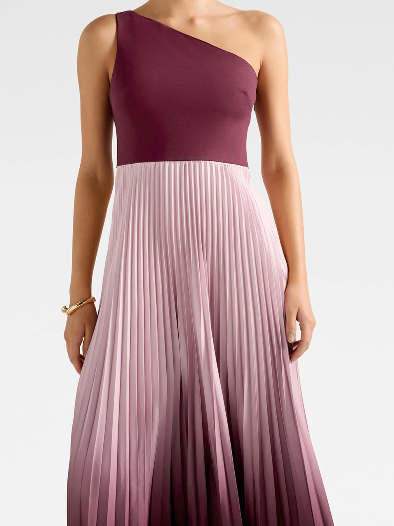 Olena One Shoulder Pleated Midi Dress - Image 4