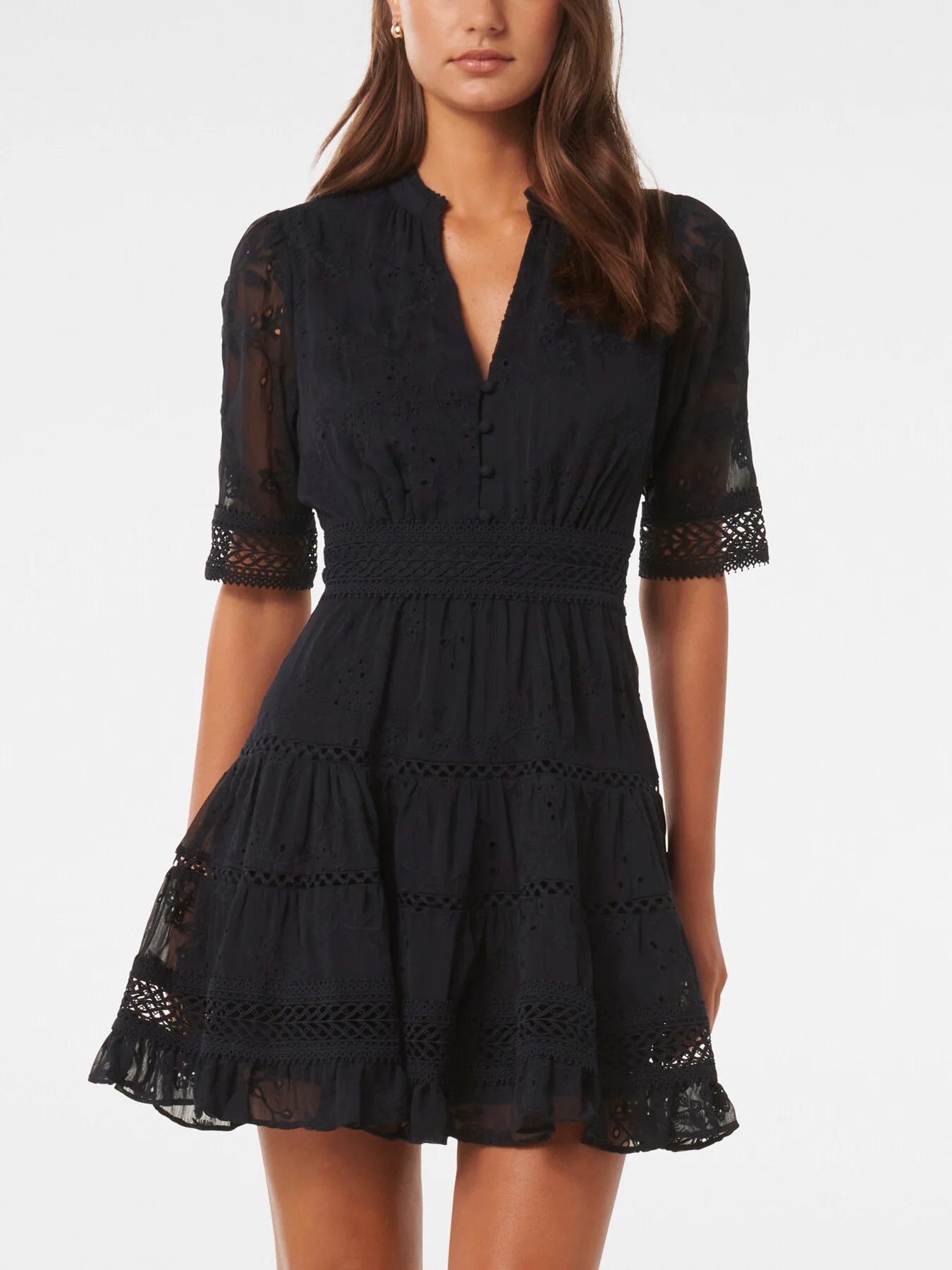 Lillian Trim Detail Mini Skater Dress - Image 4