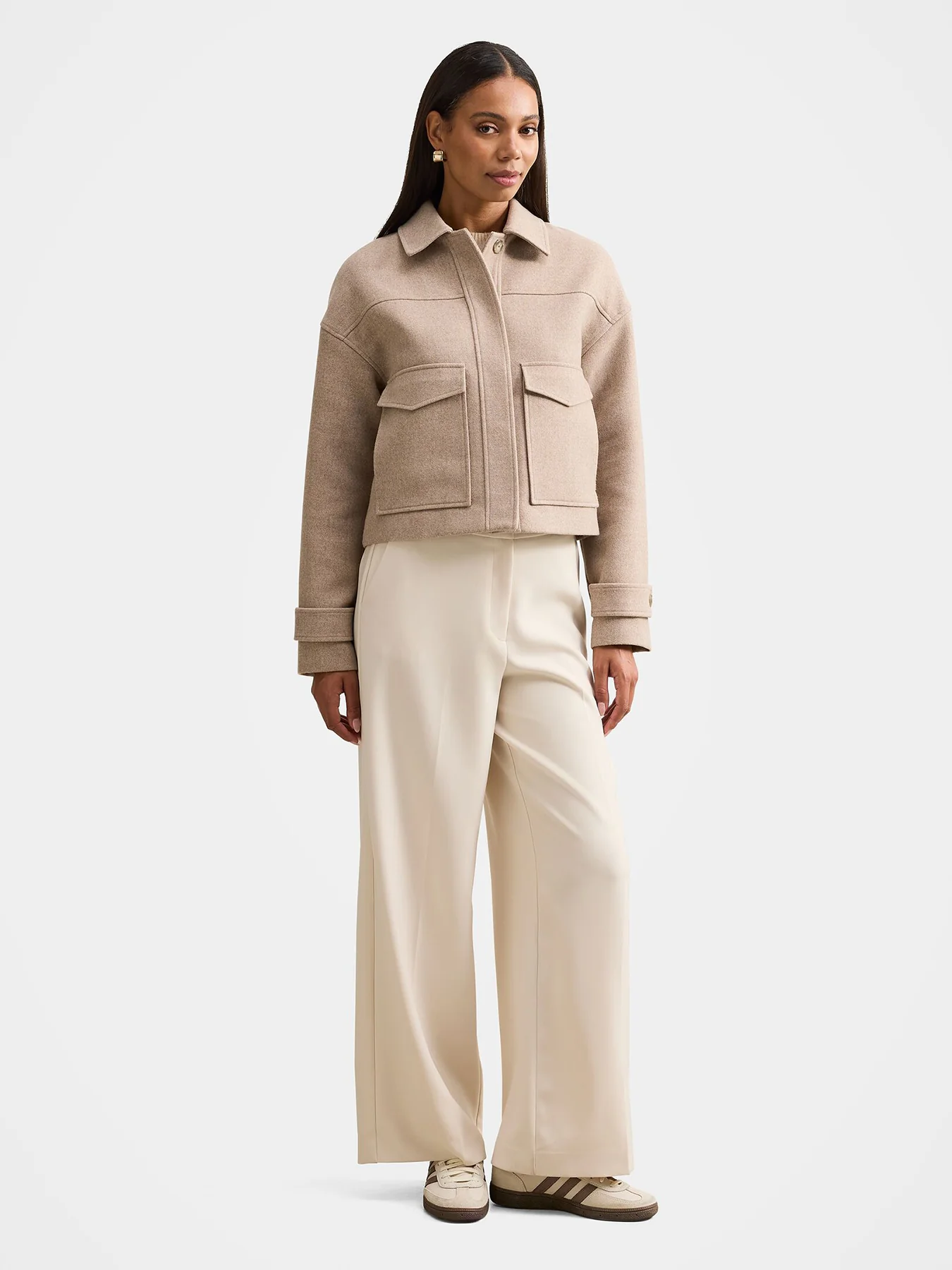 Kelsey Cropped Jacket Neutral Sand - Image 3
