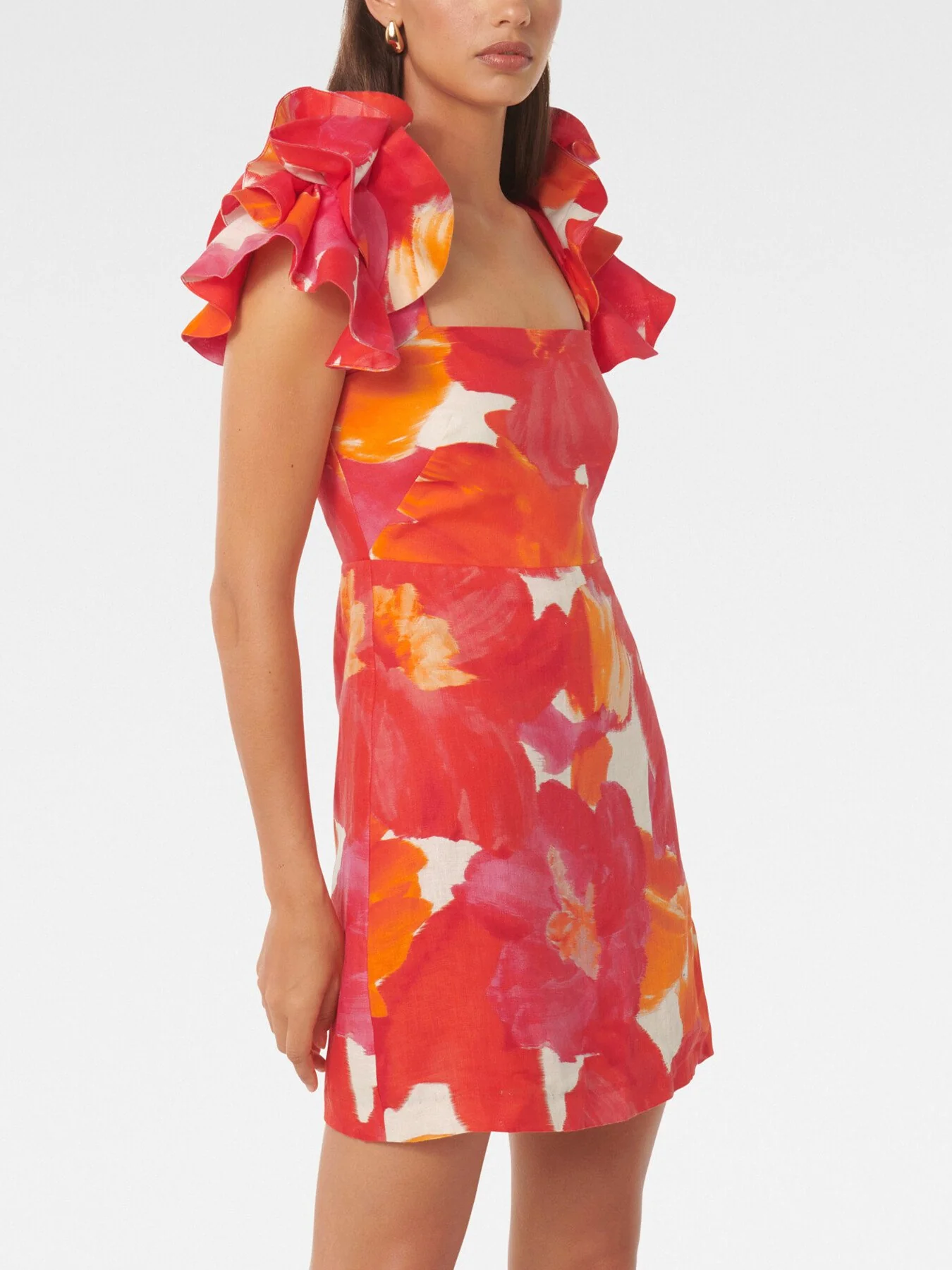 Mackenzie Ruffle Sleeves Mini Dress - Image 6