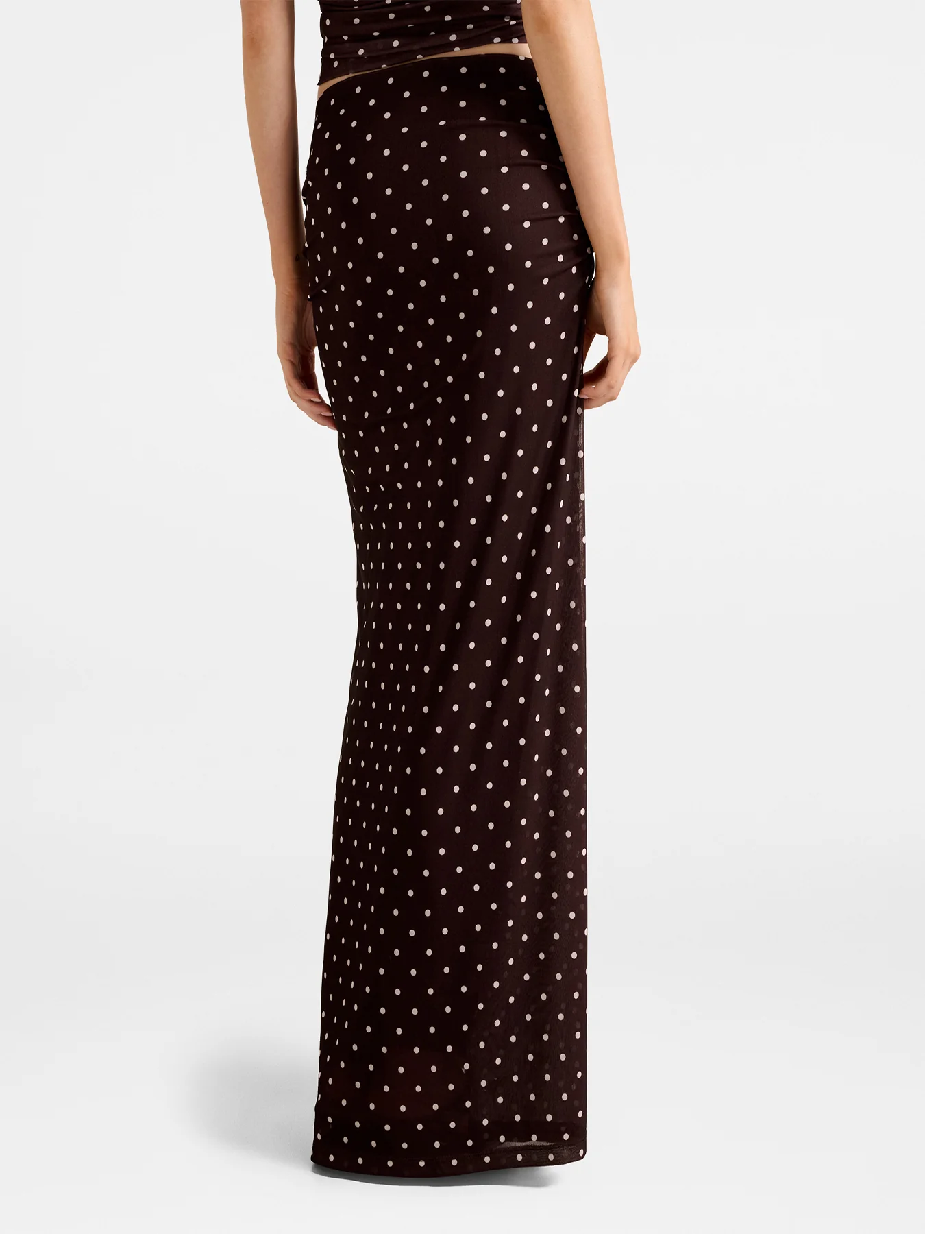 Mimi Flute Maxi Skirt Choc Kinsey Spot - Image 3