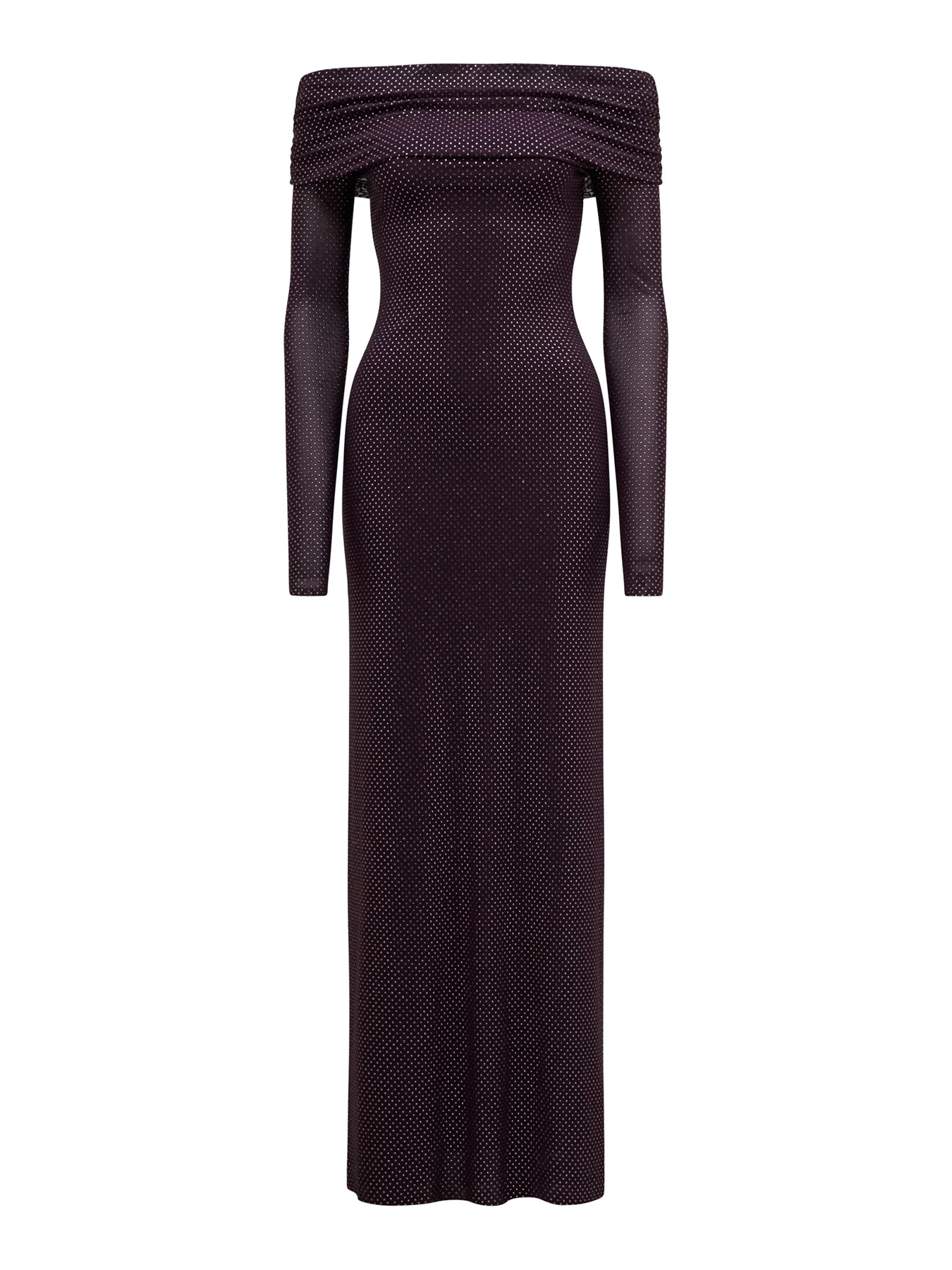 Effie Bardot Neck Maxi Dress Purple