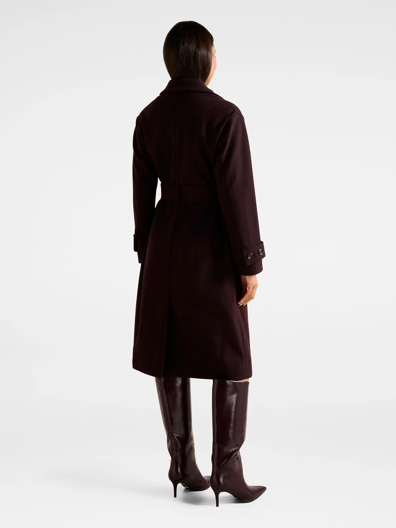 Heidi Double Breasted Wrap Coat Purple - Image 3