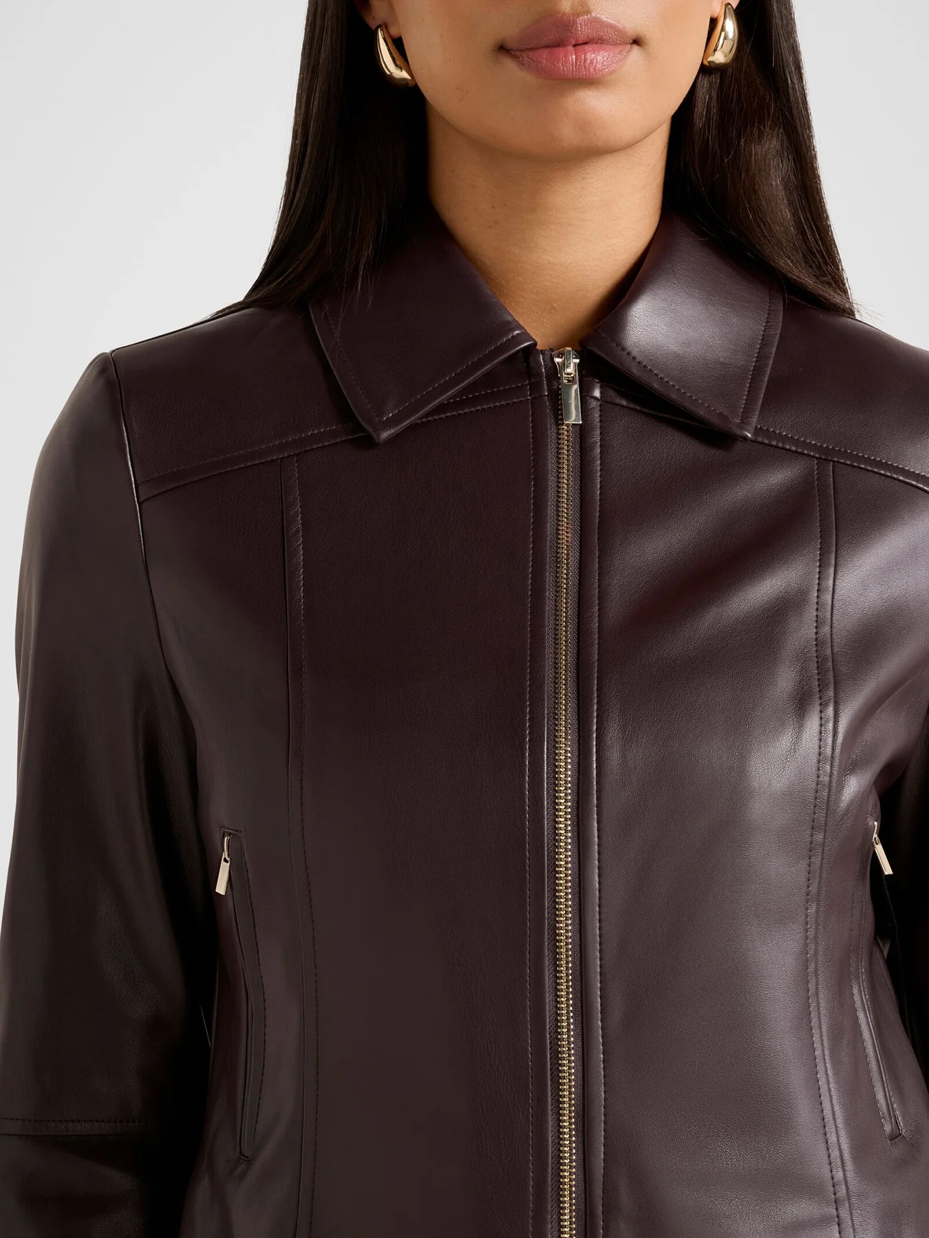 Addison Vegan Leather Jacket Red - Image 5