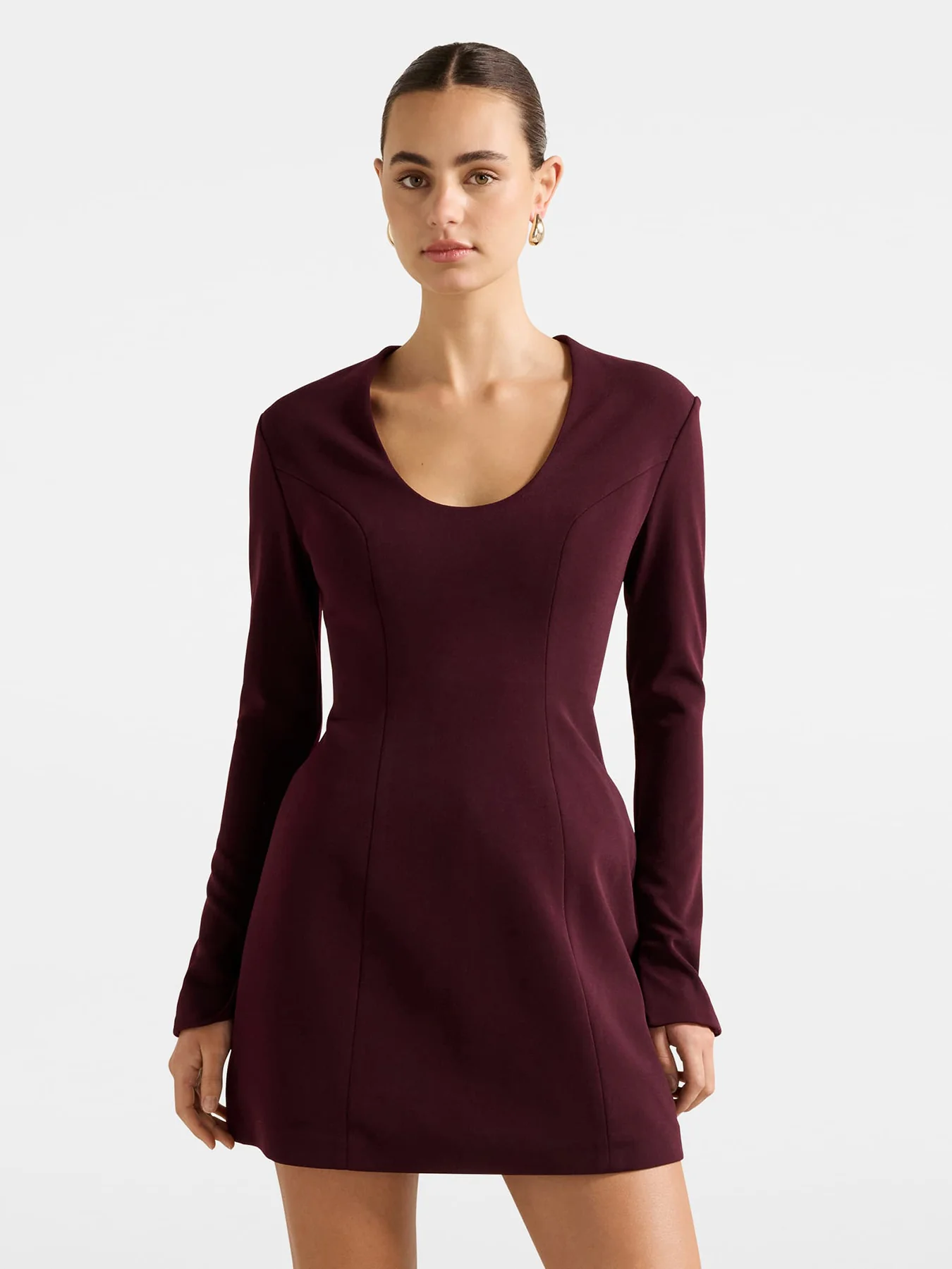 Ruby Structured Mini Dress Red - Image 4