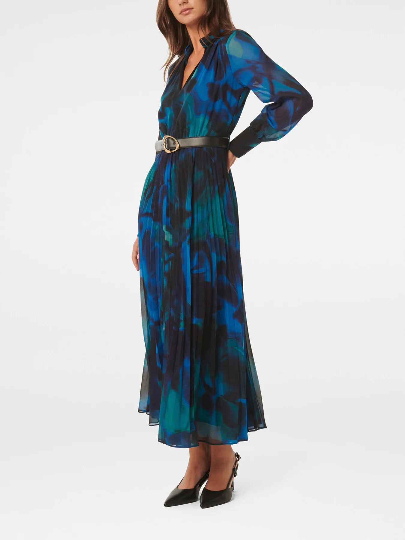 Skyla Pleated Long Sleeves Midi Dress - Image 5