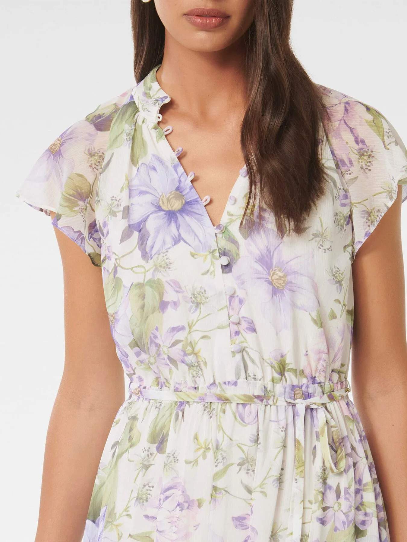 Freya Flutter Sleeves Midi Dress - Image 4