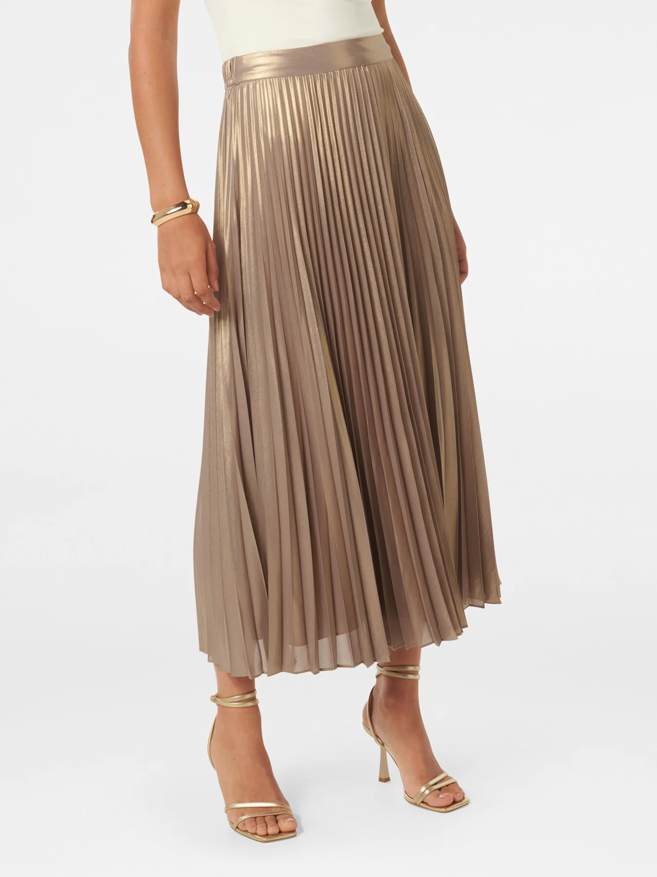 Estella Metallic Pleated Maxi Skirt - Image 6