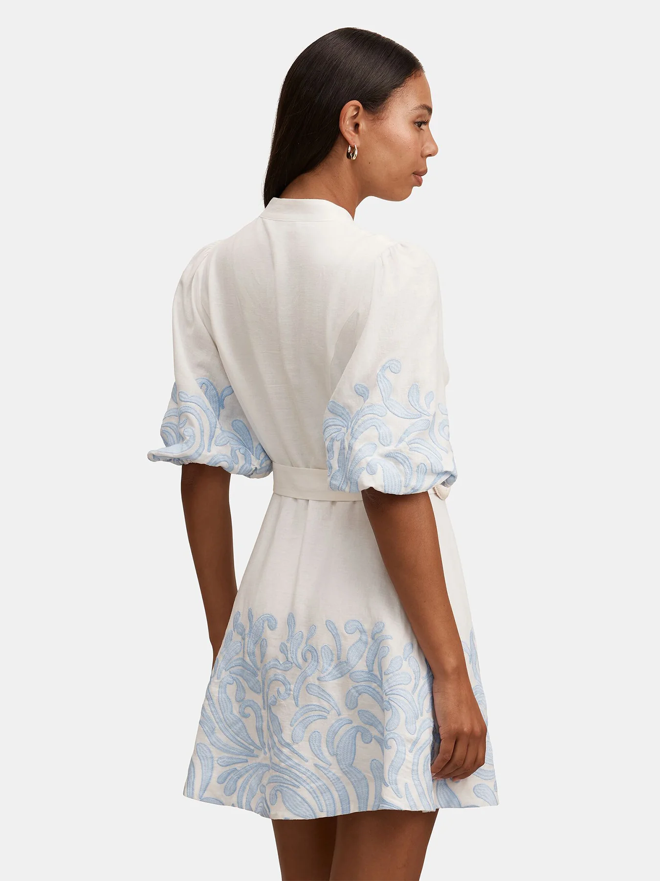 Eva Embroidered Mini Dress White - Image 3
