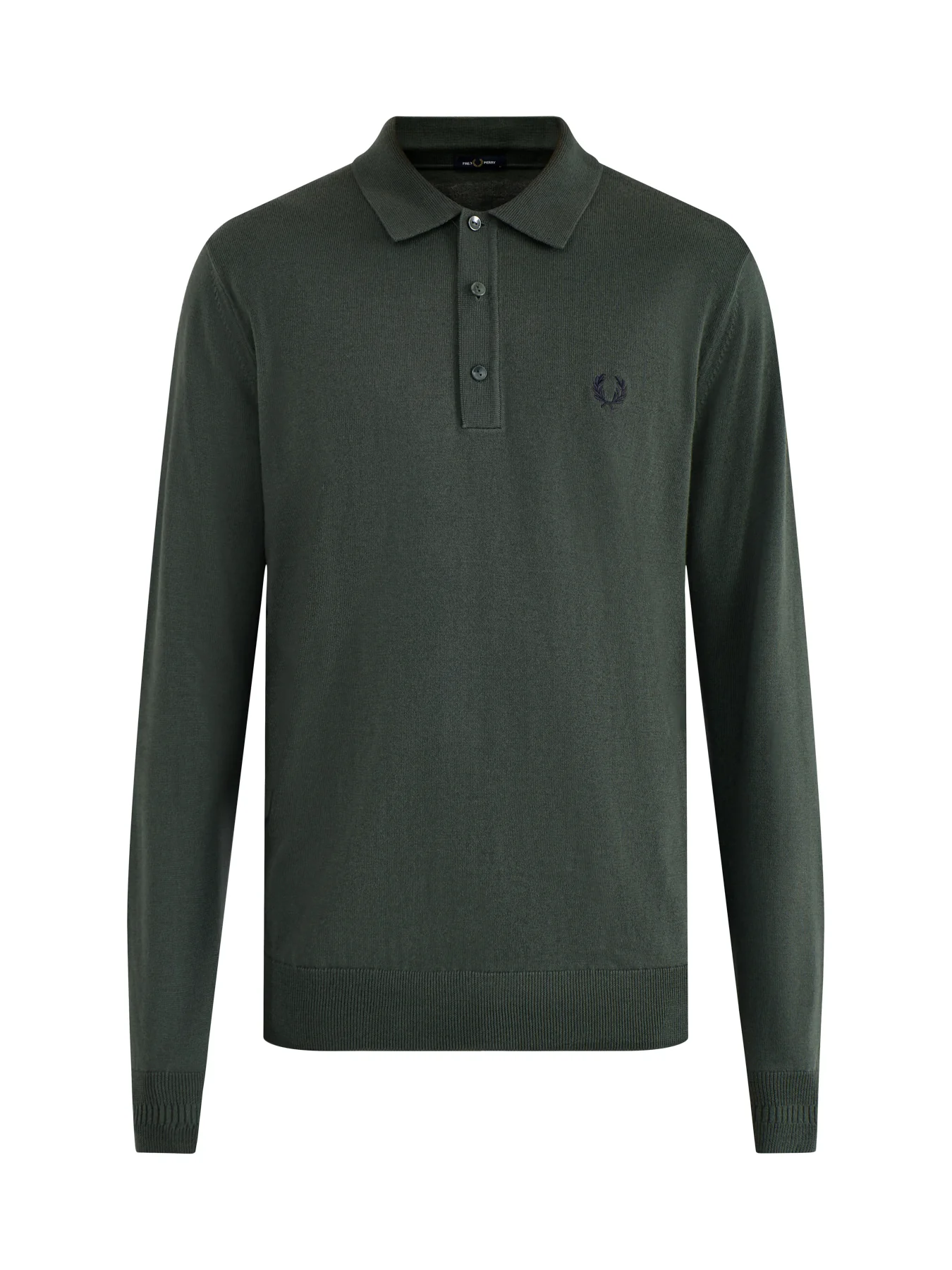 Classic Knitted Long Sleeve Polo Shirt Green