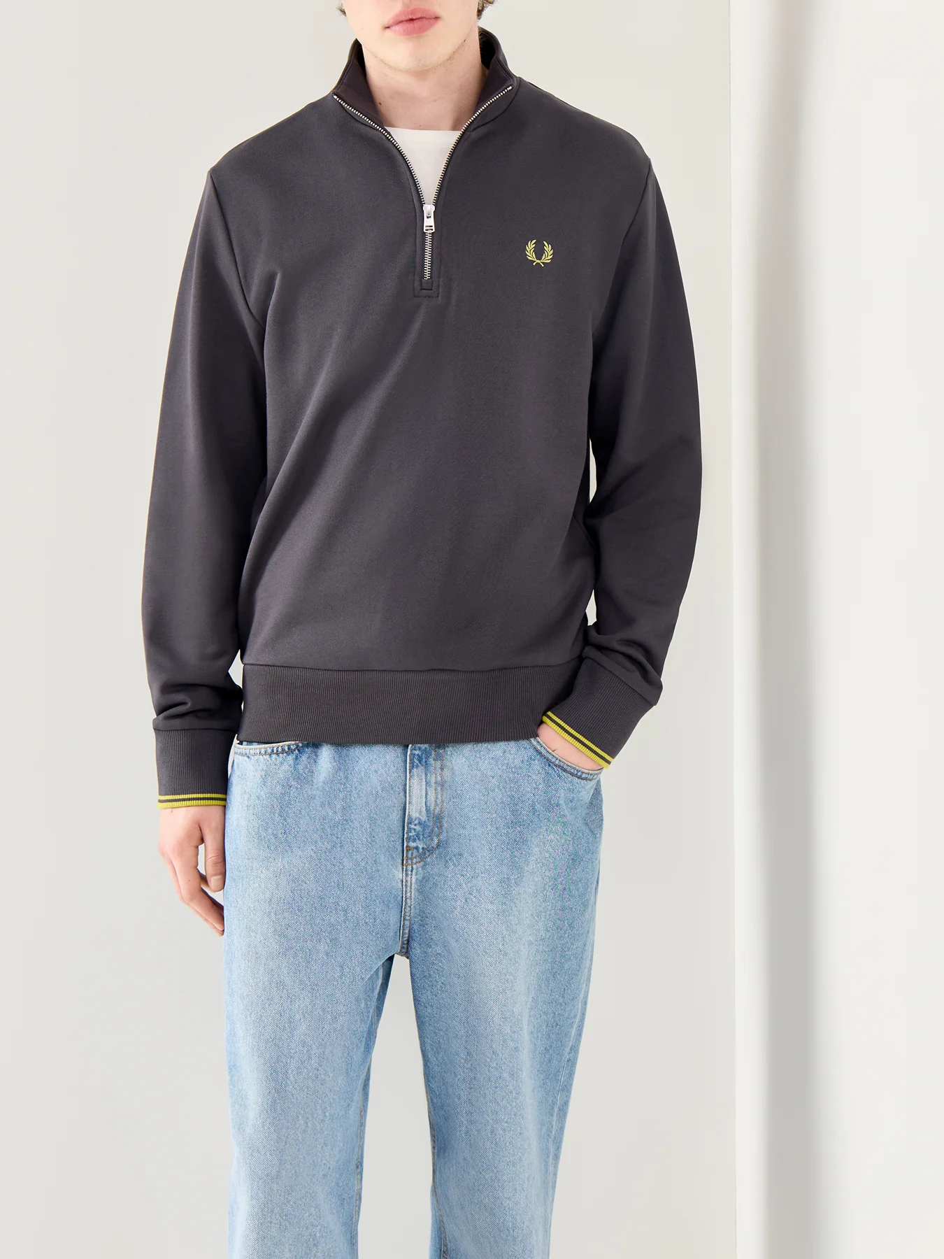 Half Zip Sweatshirt Grey - Image 4