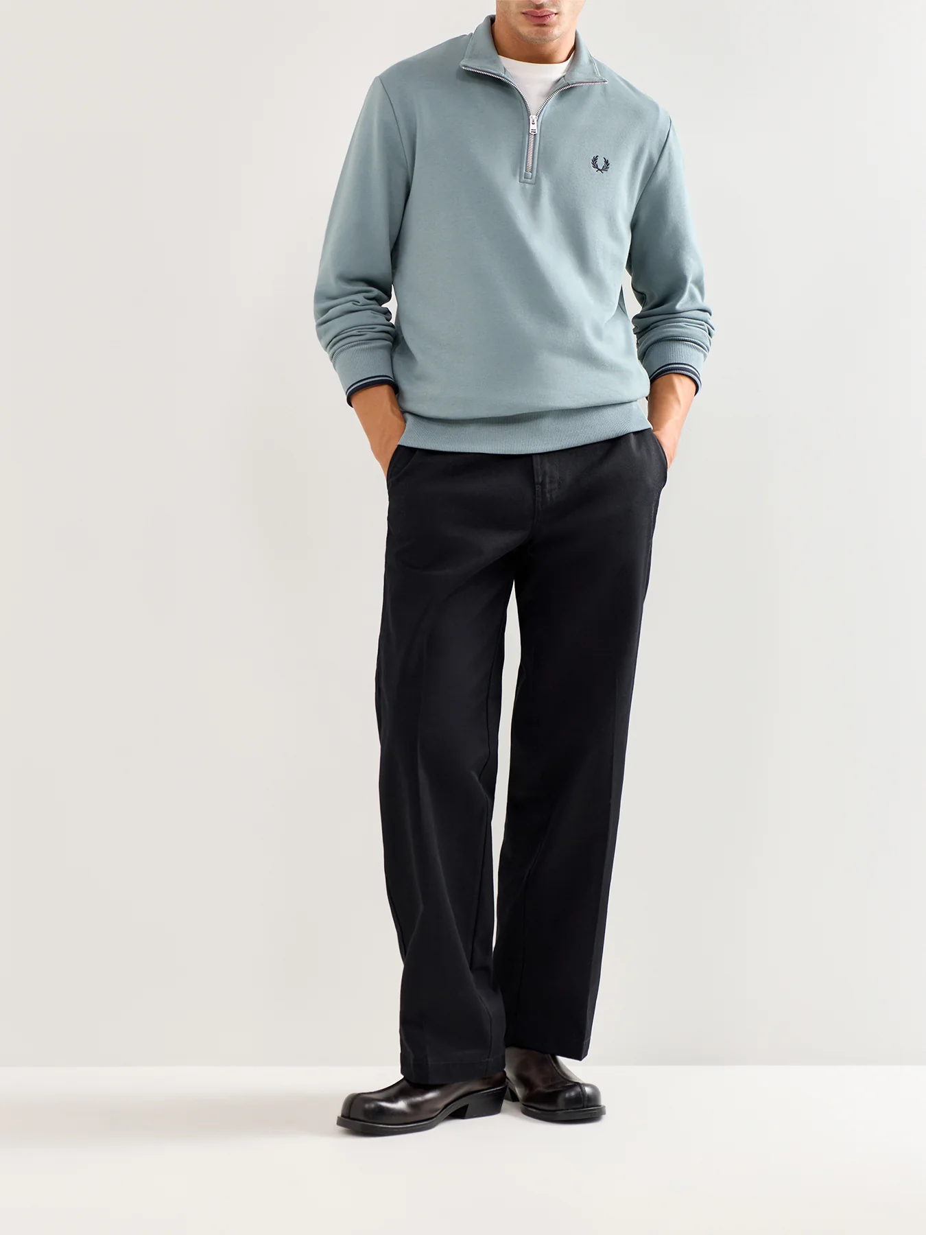 Half Zip Sweatshirt Grey Marl - Image 2