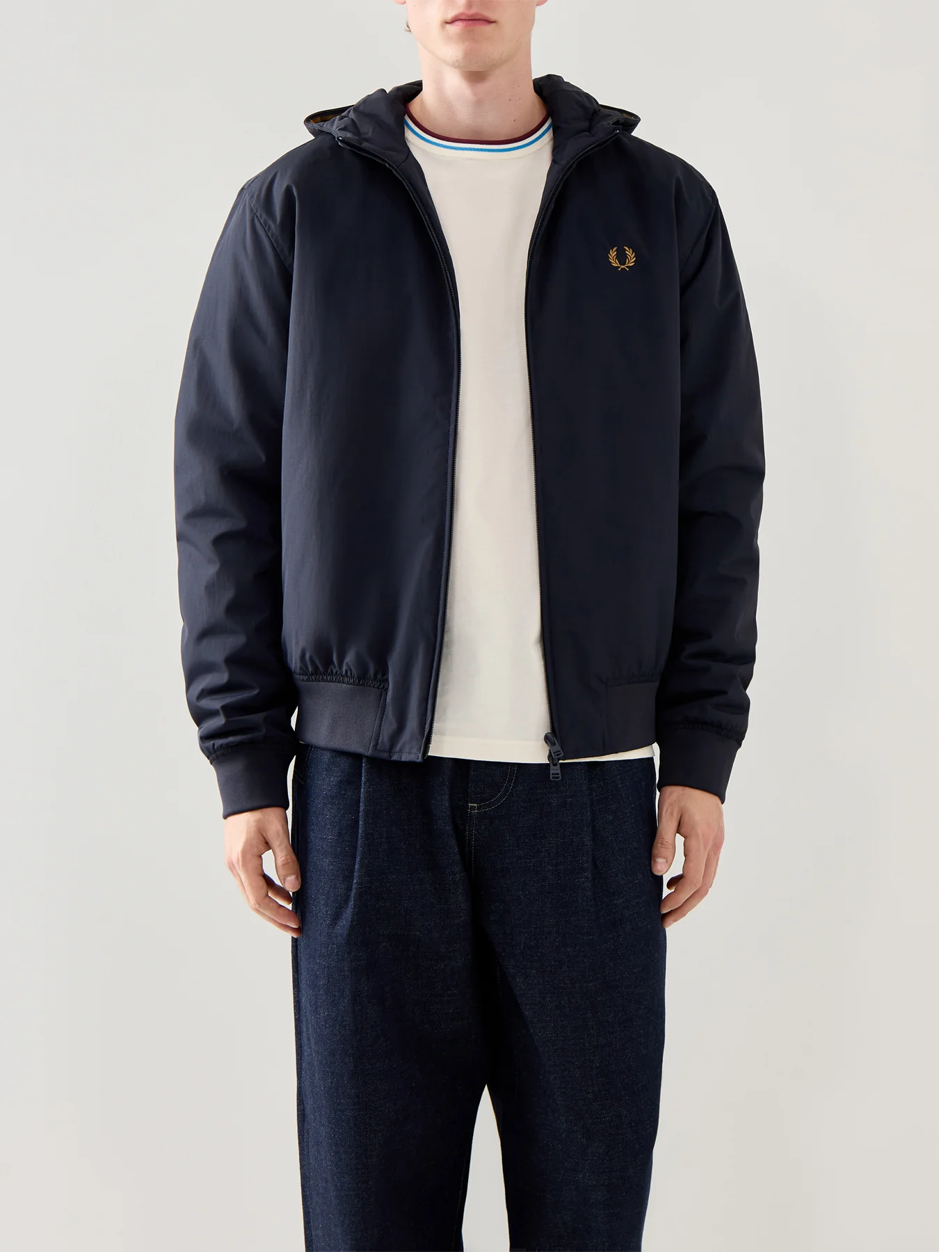 Hooded Brentham Jacket Navy - Image 4