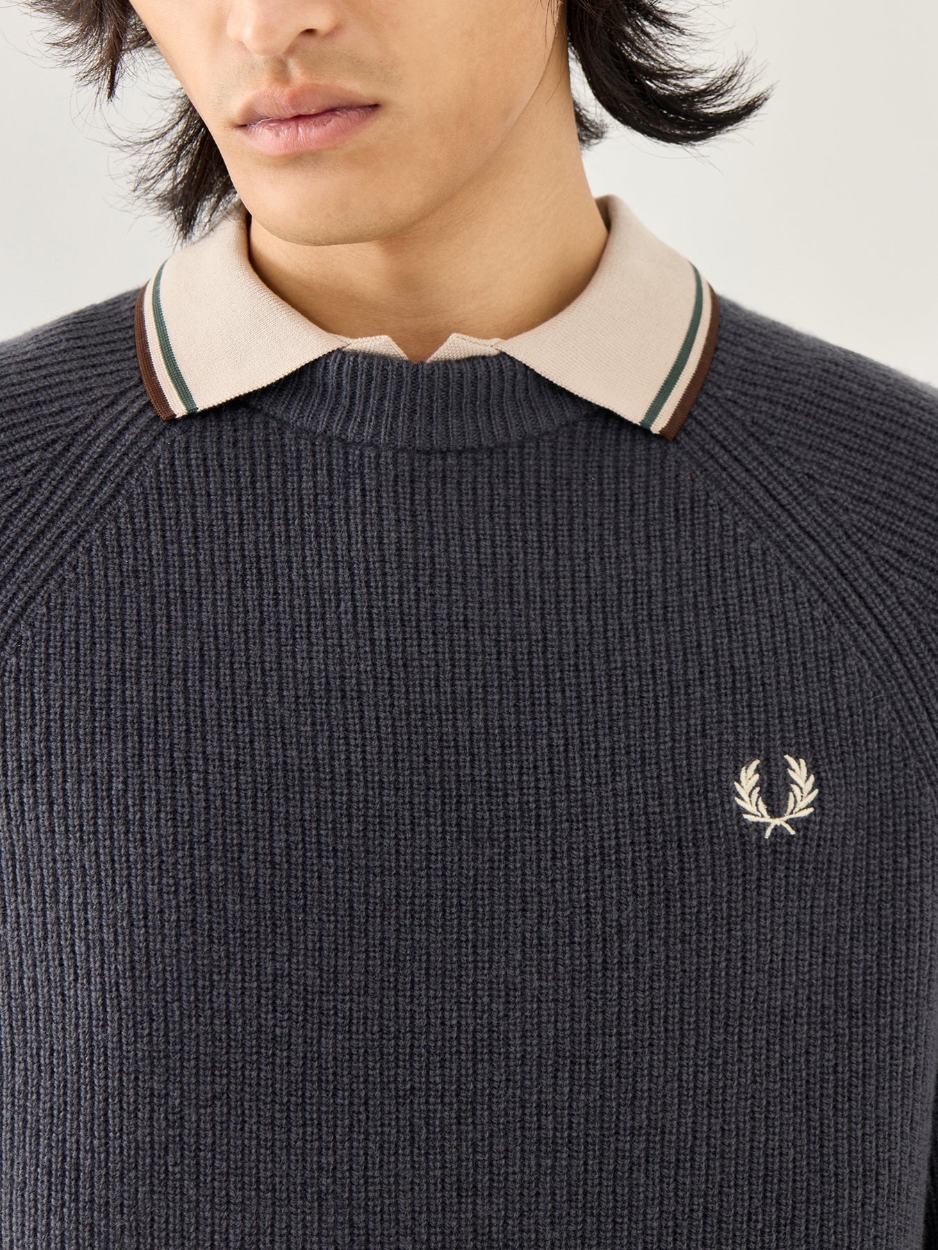 Lambswool Raglan Jumper Grey - Image 3