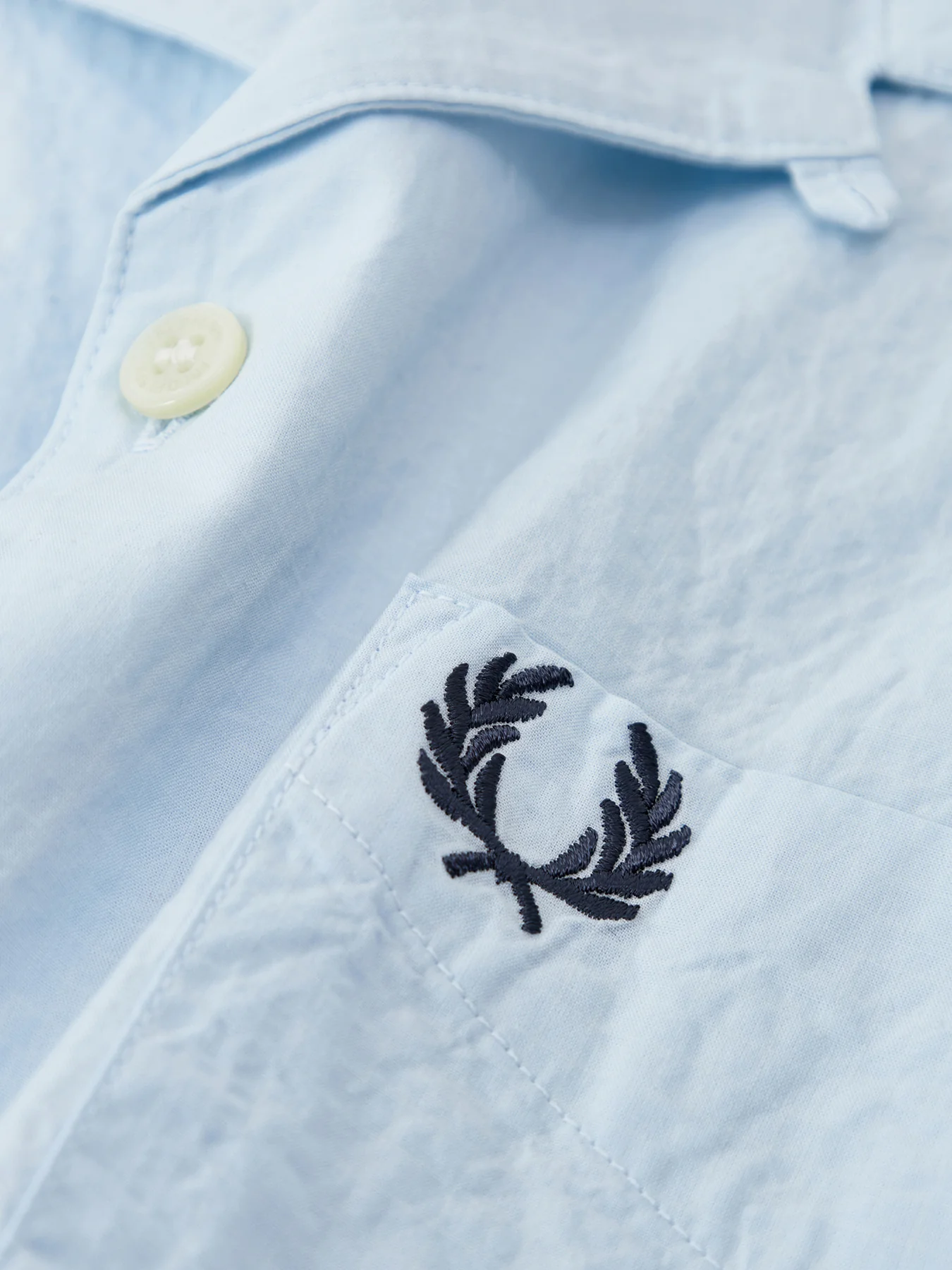 Seersucker Revere Collar Shirt Blue - Image 3