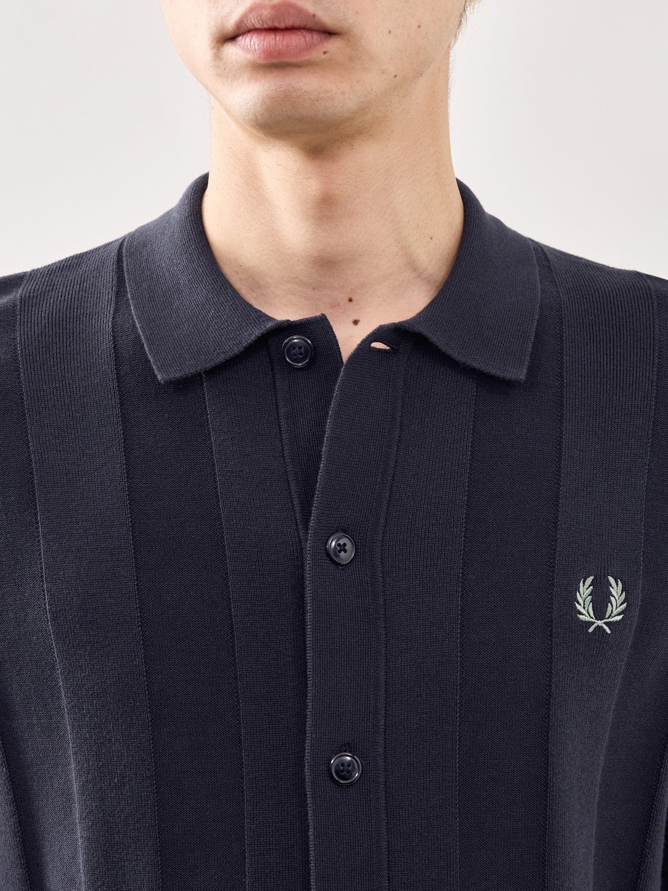 Tonal Vertical Stripe Shirt Navy - Image 3