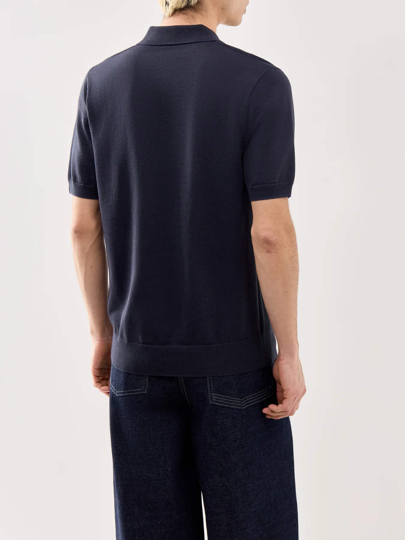 Tonic Waffle Knitted Polo Navy - Image 5