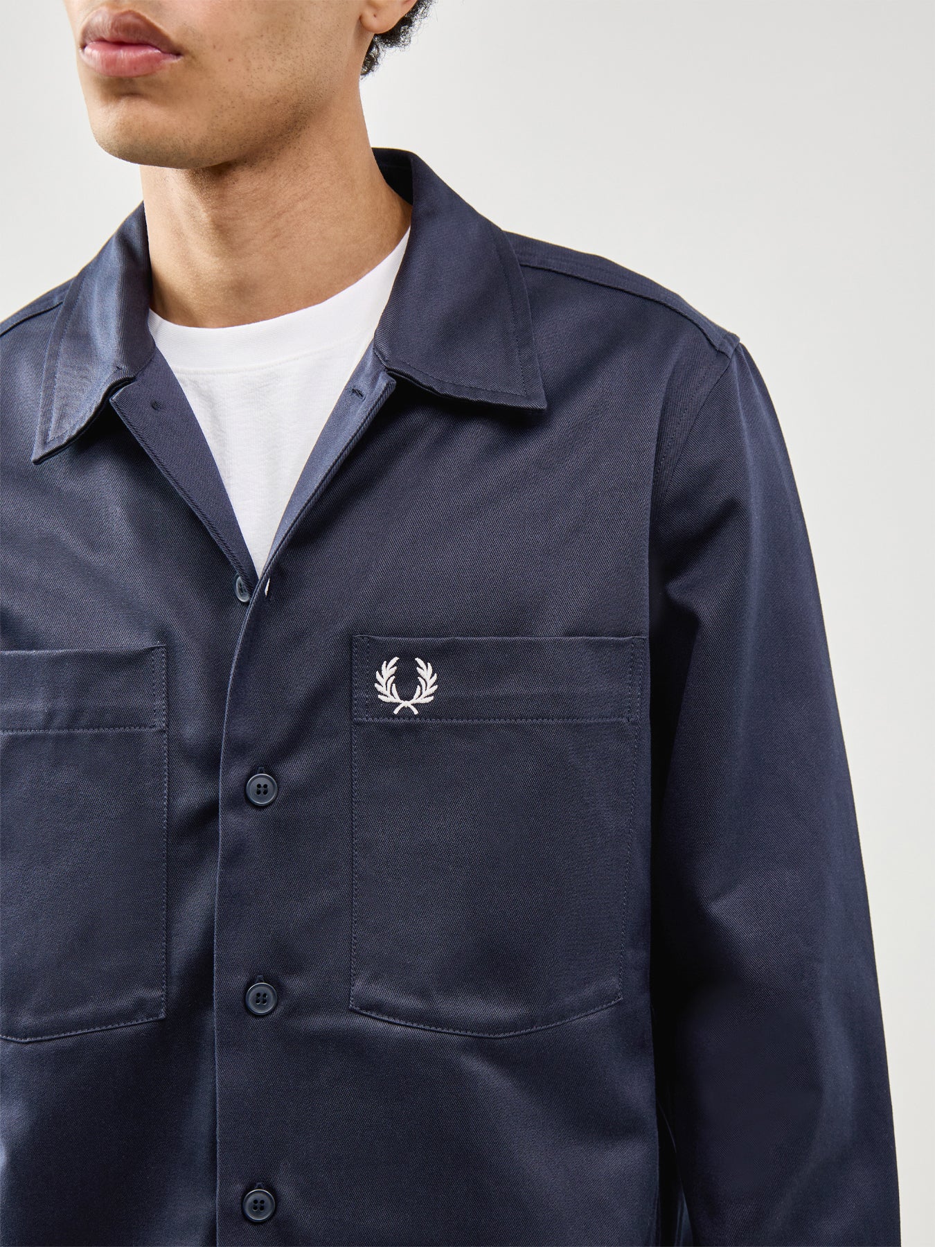 Twill Overshirt Navy - Image 3
