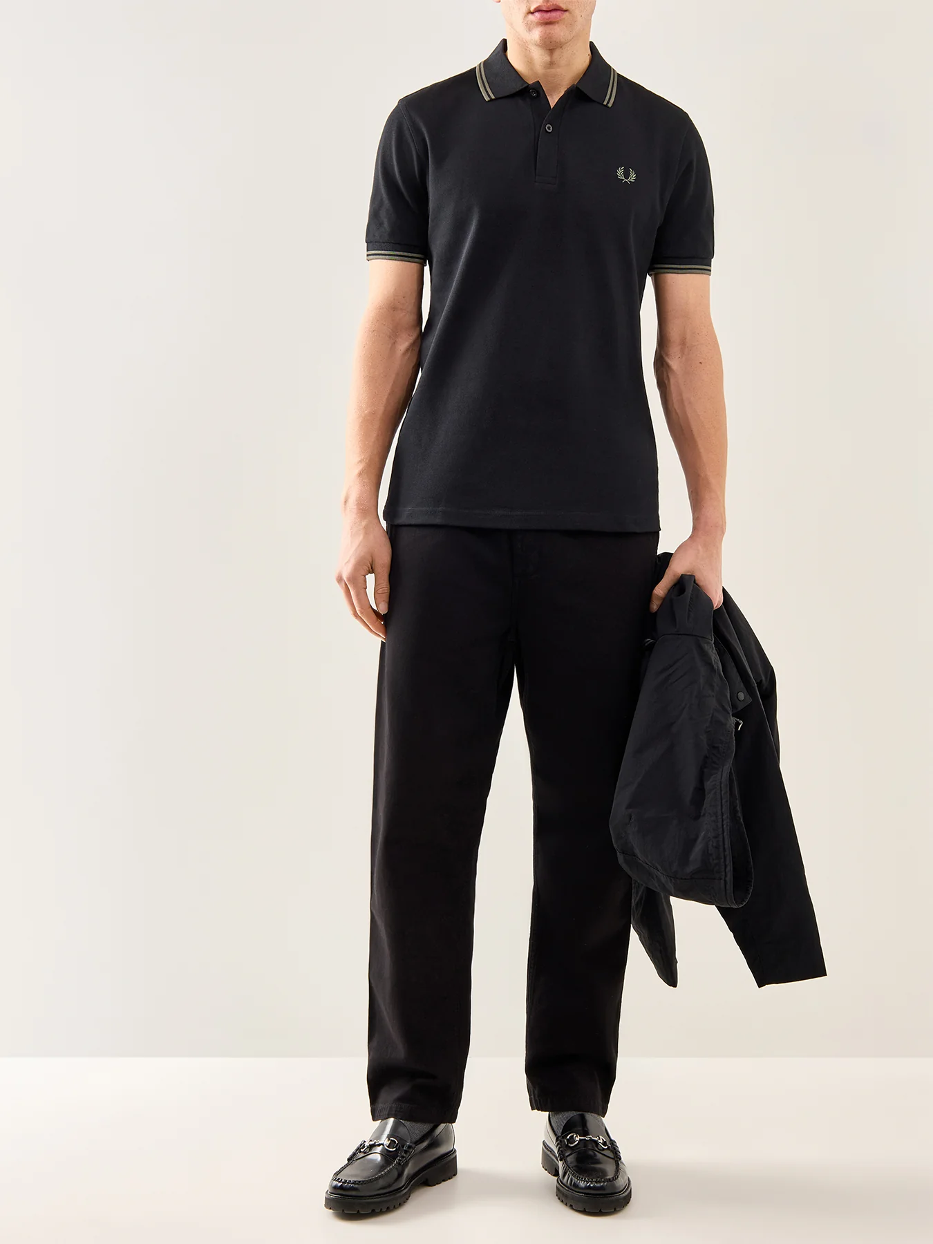 Twin Tipped Polo Shirt Black - Image 2