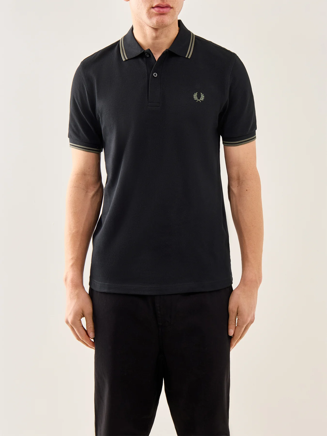 Twin Tipped Polo Shirt Black - Image 4