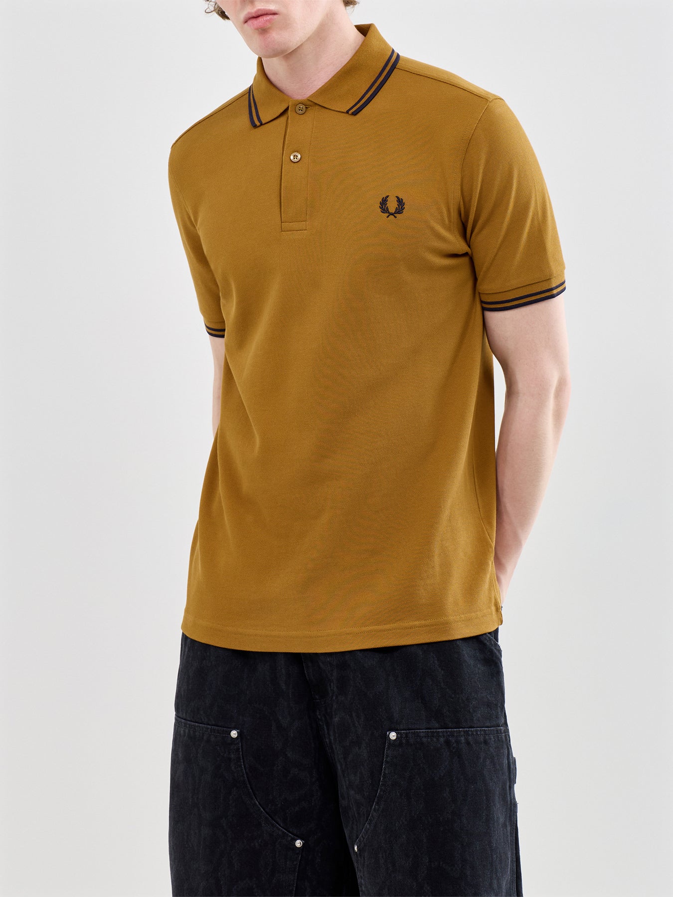 Twin Tipped Polo Shirt Brown - Image 4