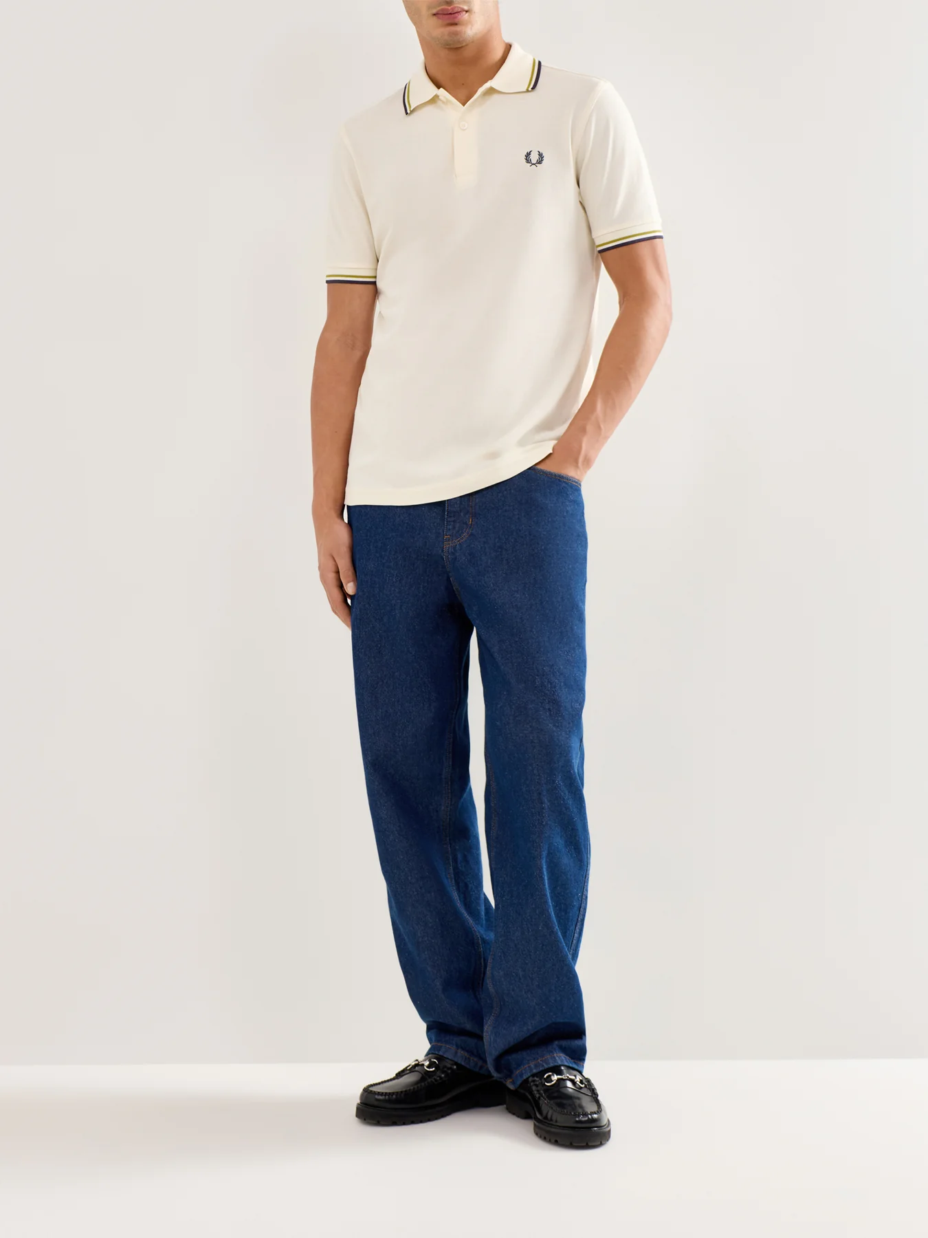 Twin Tipped Polo Shirt Navy/White - Image 2