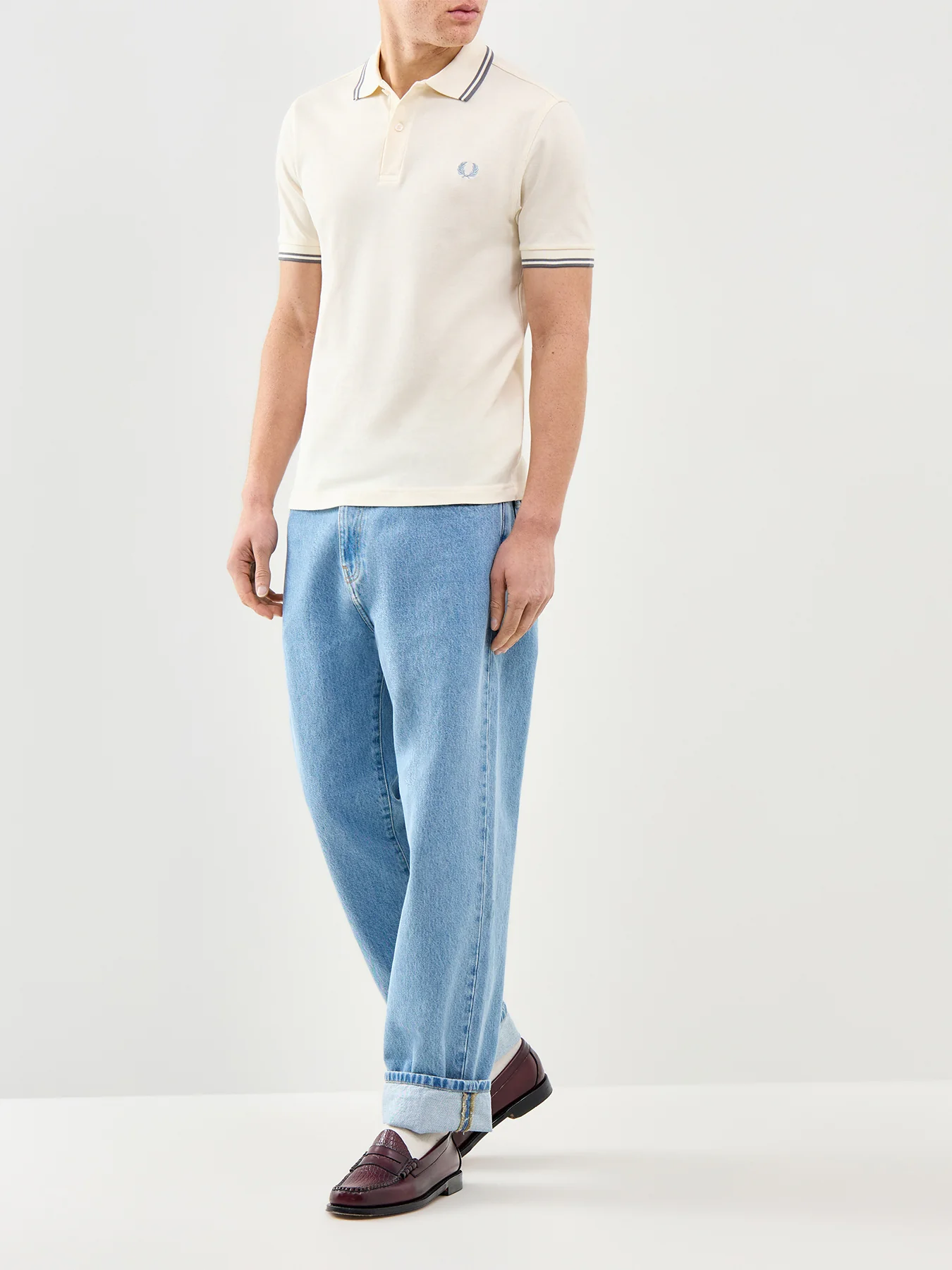 Twin Tipped Polo Shirt Cream - Image 2