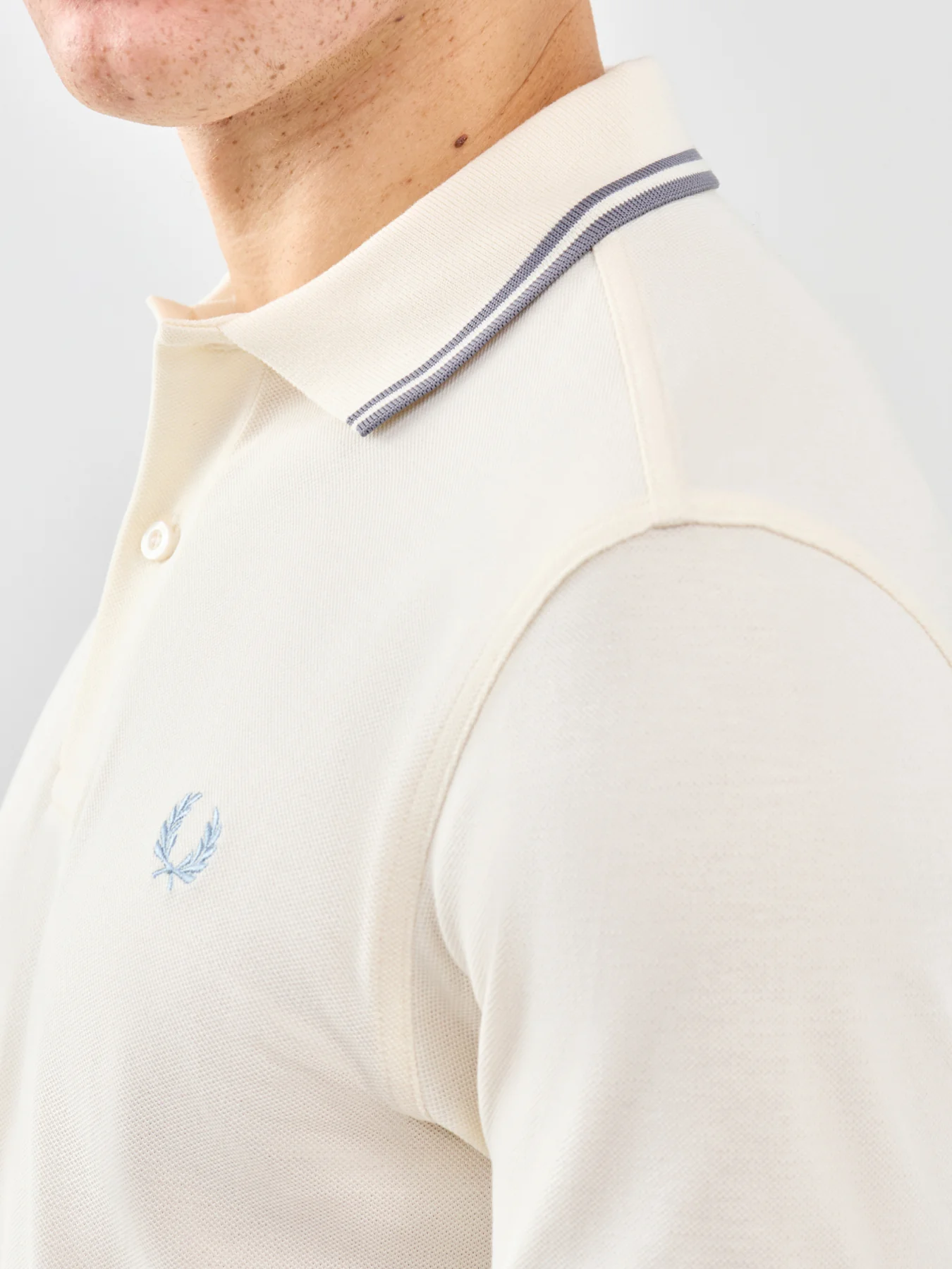 Twin Tipped Polo Shirt Cream - Image 3