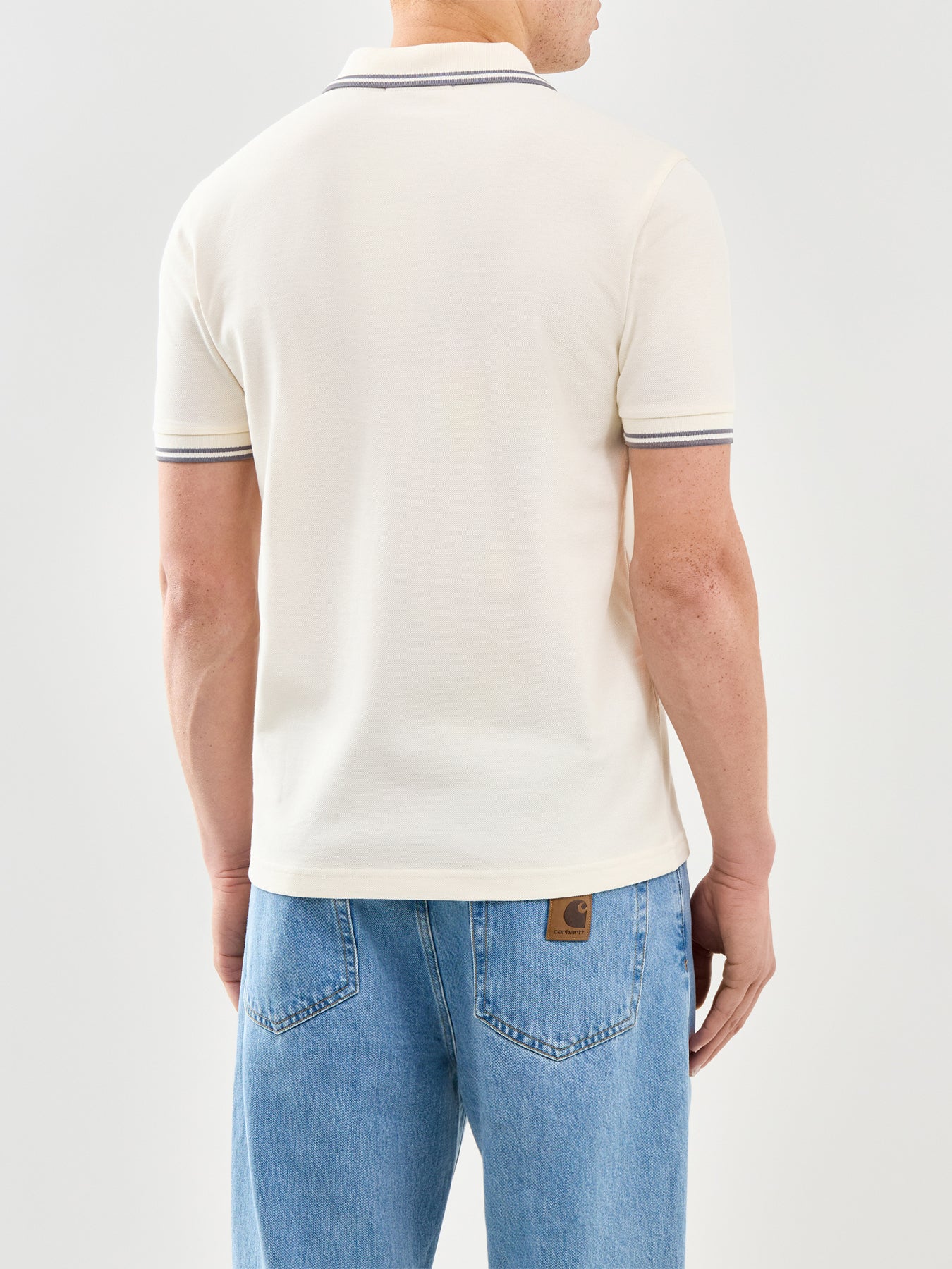 Twin Tipped Polo Shirt Cream - Image 4