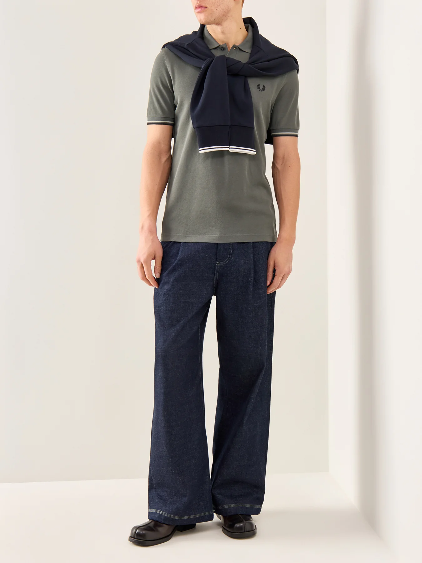 Twin Tipped Polo Shirt Khaki - Image 2