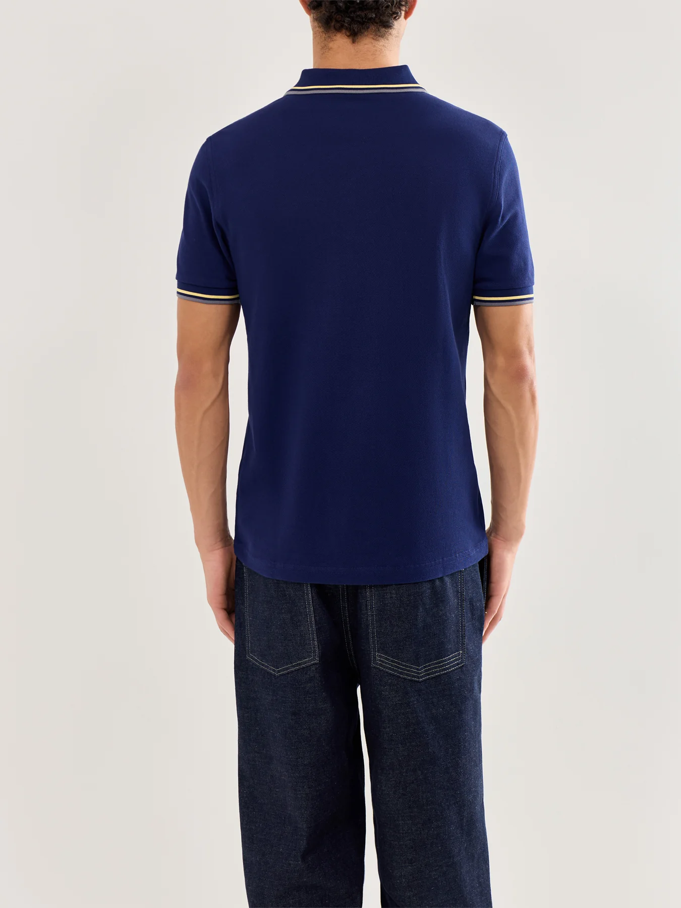 Twin Tipped Polo Shirt White/Navy - Image 5