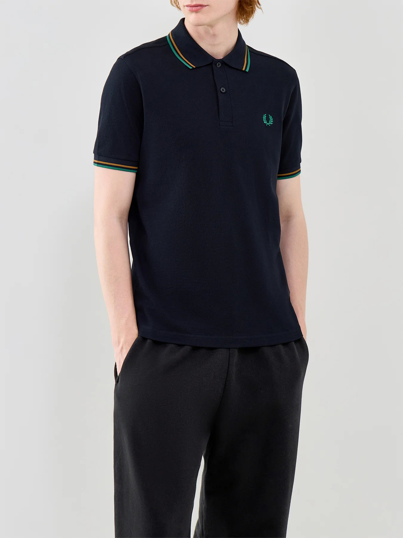 Twin Tipped Polo Shirt Navy - Image 4
